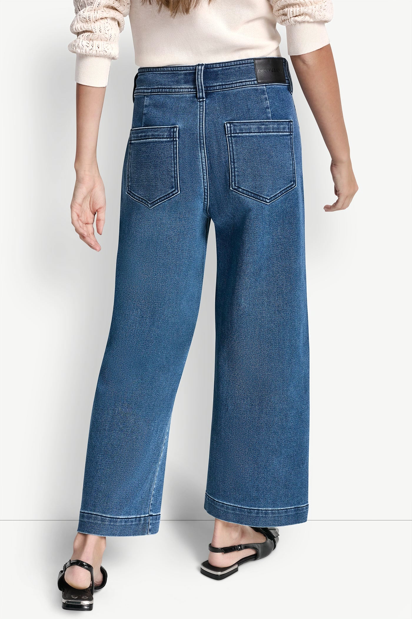 INDIGO TERRY CROPPED WIDE LEG VIEW 3 | Women's Clearance INDIGO TERRY CROPPED WIDE LEG VIEW 3 | Women's Clearance
