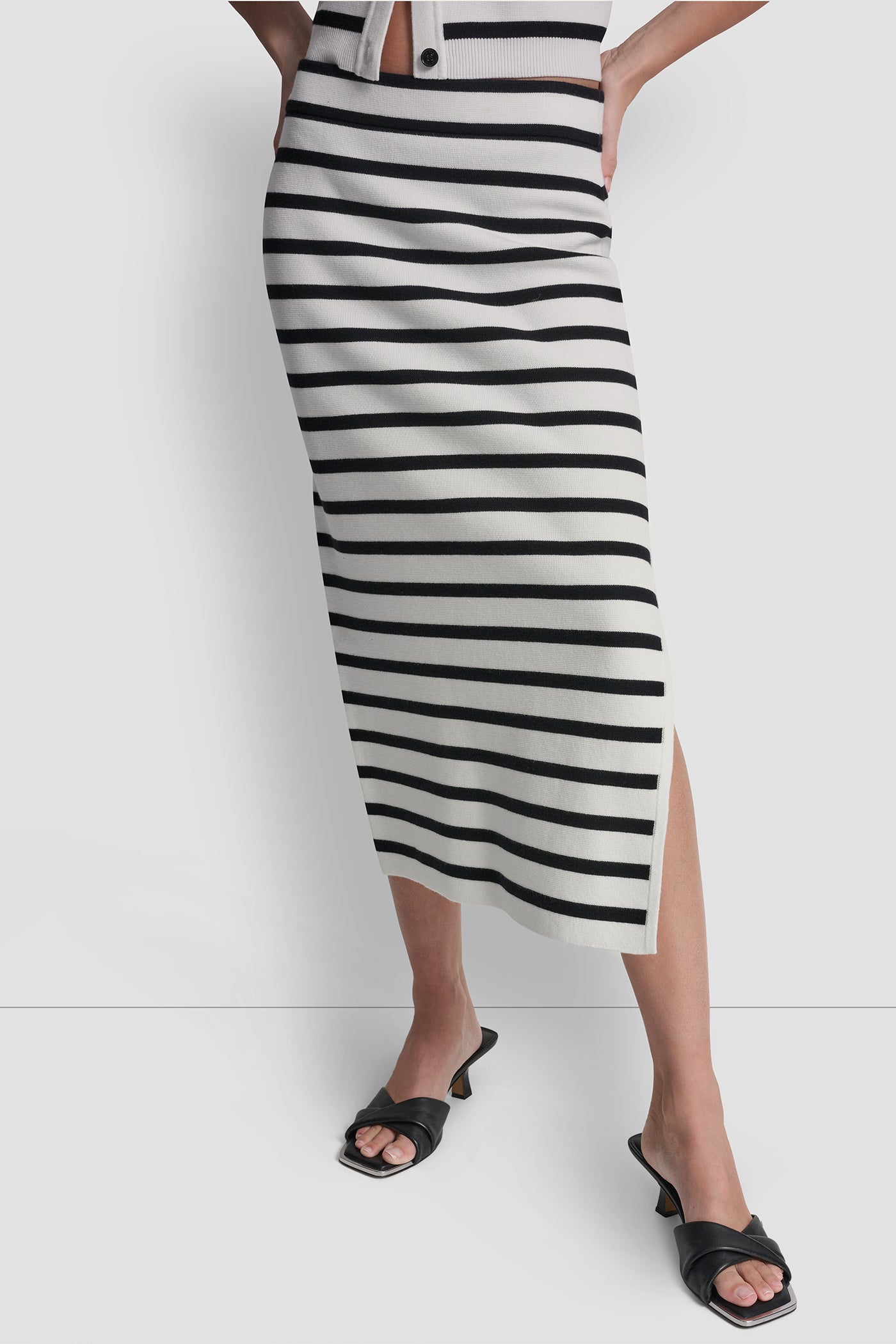 STRIPED MIDI SKIRT WITH SIDE SLIT View 2 | Skirts STRIPED MIDI SKIRT WITH SIDE SLIT View 2 | Skirts