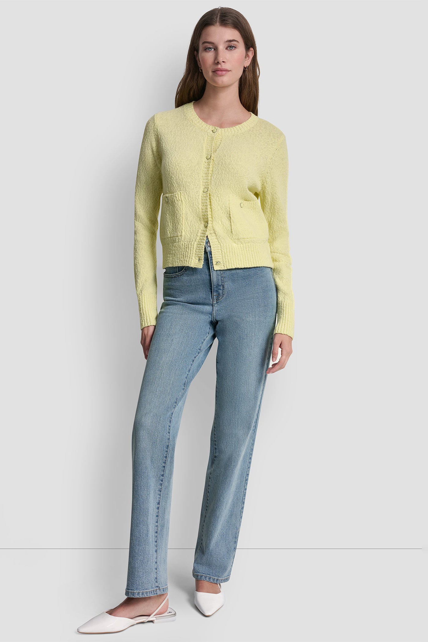CREW NECK CARDIGAN WITH PATCH POCKETS VIEW 5 | Women's Clearance CREW NECK CARDIGAN WITH PATCH POCKETS VIEW 5 | Women's Clearance