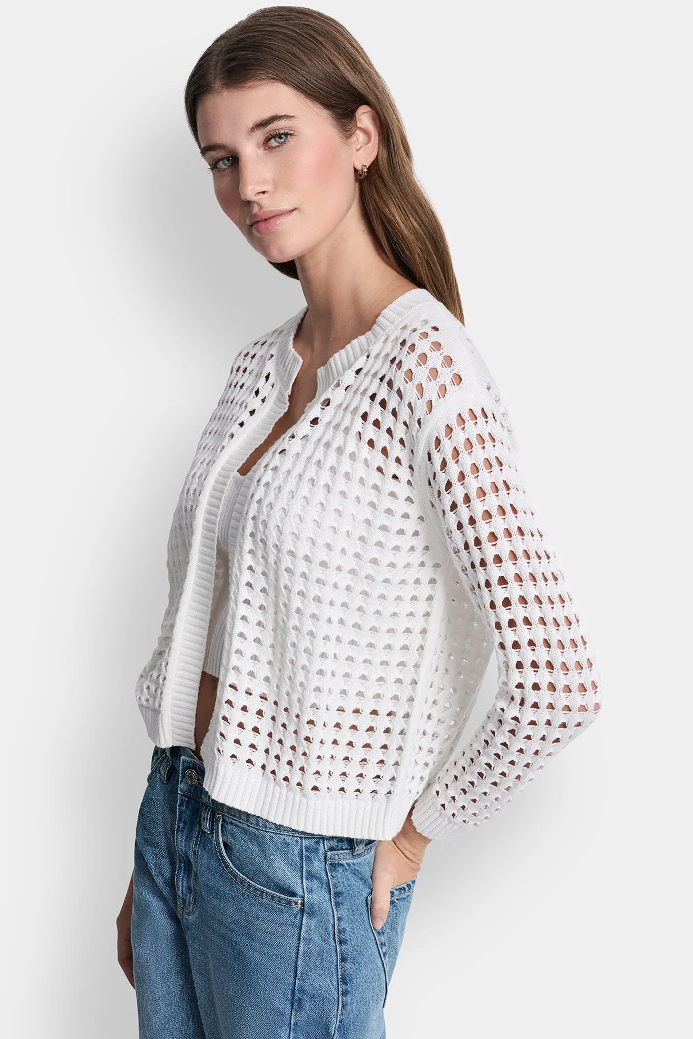 OPEN STITCH DROP SHOULDER CARDIGAN VIEW 4 | Gifts Under $100 OPEN STITCH DROP SHOULDER CARDIGAN VIEW 4 | Gifts Under $100