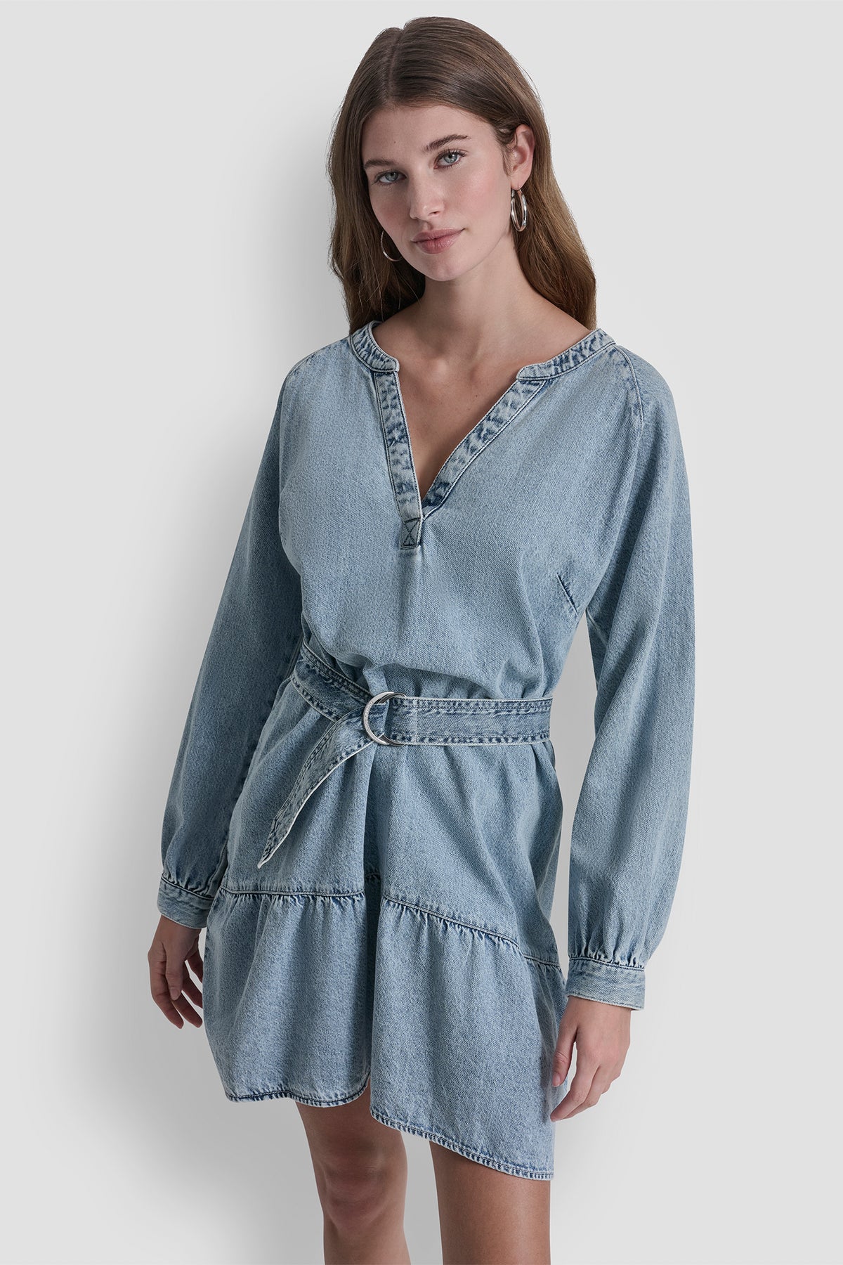 v neck denim dress Elegant Solid Color Sleeveless V Neck Denim Dress For Women In Polyester, Perfect Casual Wear