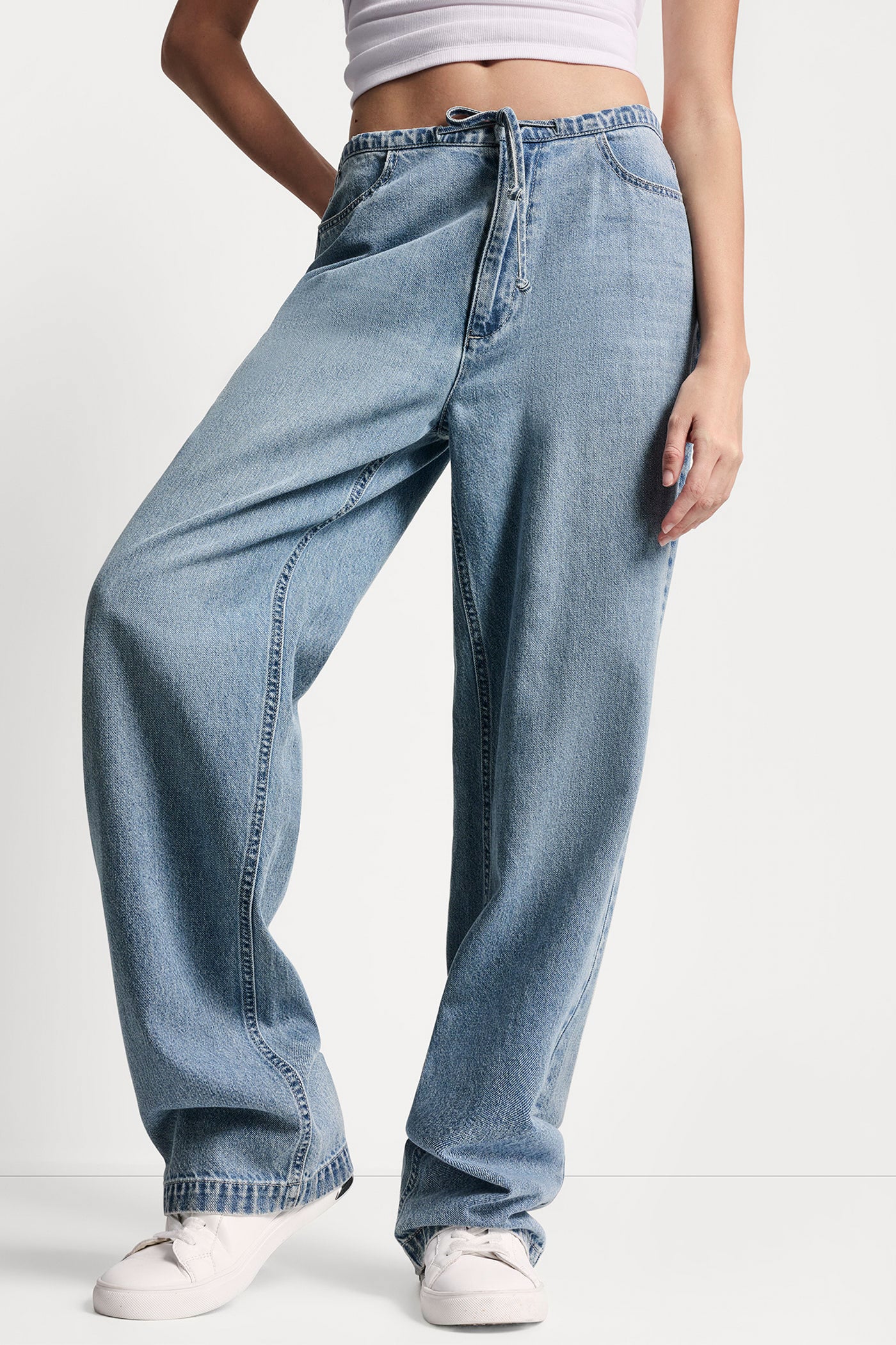 MID-RISE RELAXED STRAIGHT LEG WITH DRAWCORD View 2 | Pants & Denim MID-RISE RELAXED STRAIGHT LEG WITH DRAWCORD View 2 | Pants & Denim