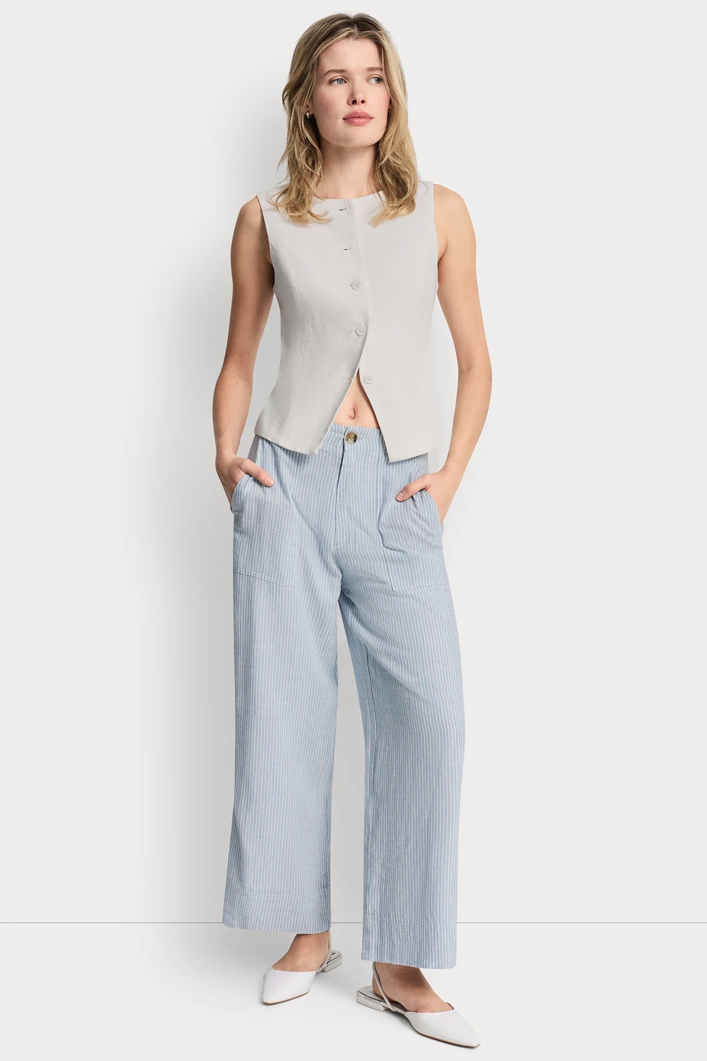 CROPPED WIDE LEG LINEN-BLEND PANTS VIEW 5 | Women's Clearance CROPPED WIDE LEG LINEN-BLEND PANTS VIEW 5 | Women's Clearance
