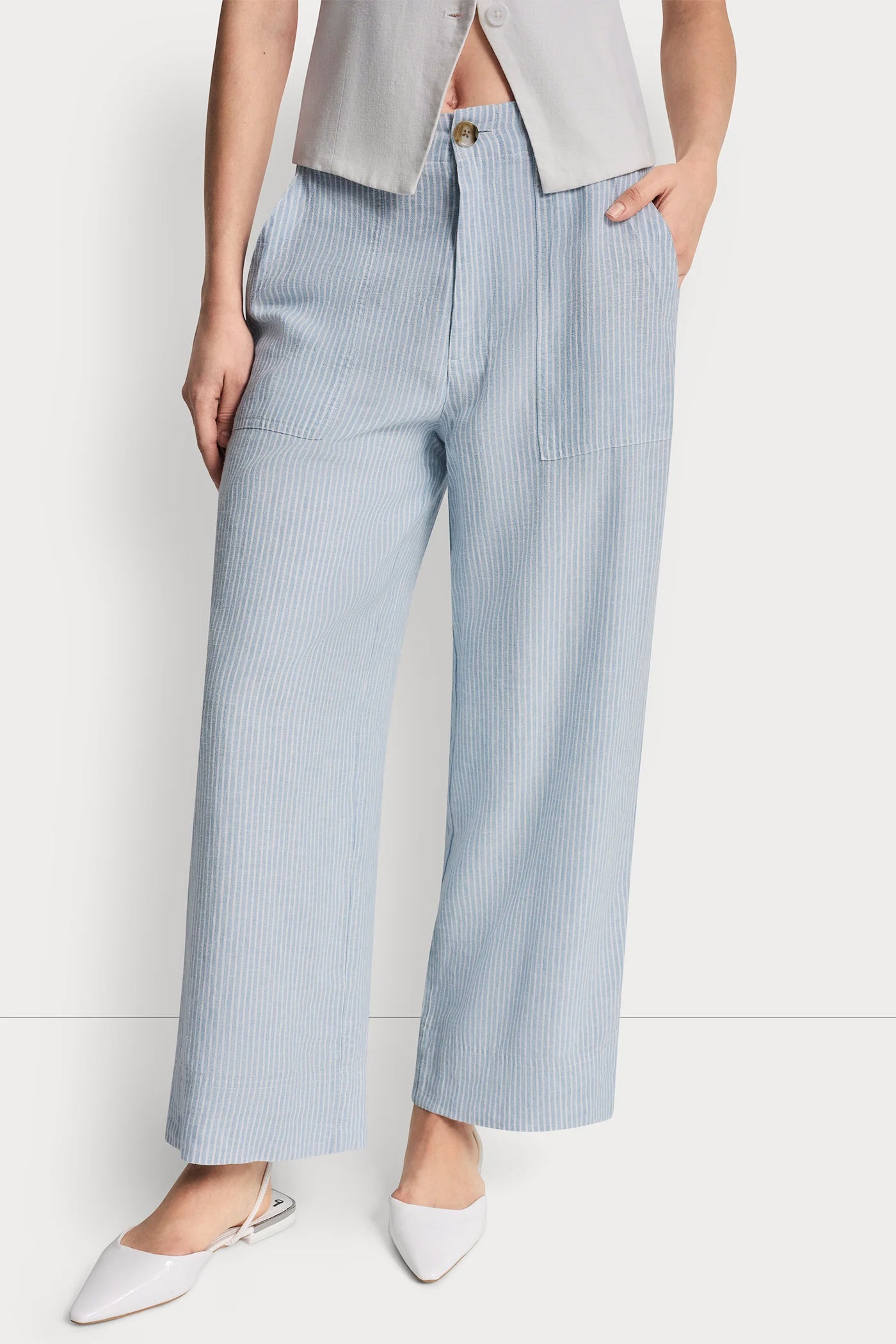 CROPPED WIDE LEG LINEN-BLEND PANTS View 2 | Pants & Denim CROPPED WIDE LEG LINEN-BLEND PANTS View 2 | Pants & Denim