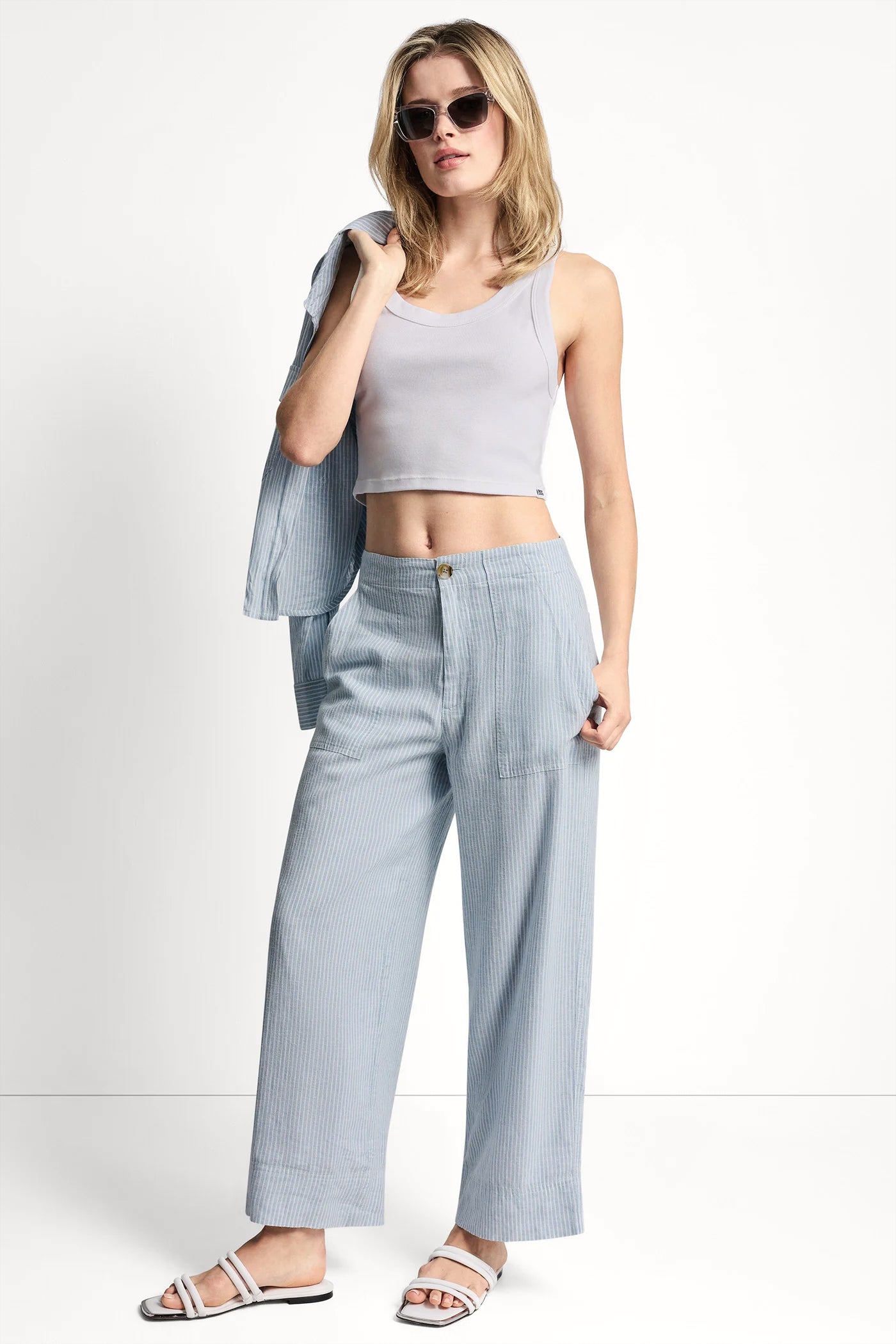 CROPPED WIDE LEG LINEN-BLEND PANTS VIEW 8 | Women's Clearance CROPPED WIDE LEG LINEN-BLEND PANTS VIEW 8 | Women's Clearance