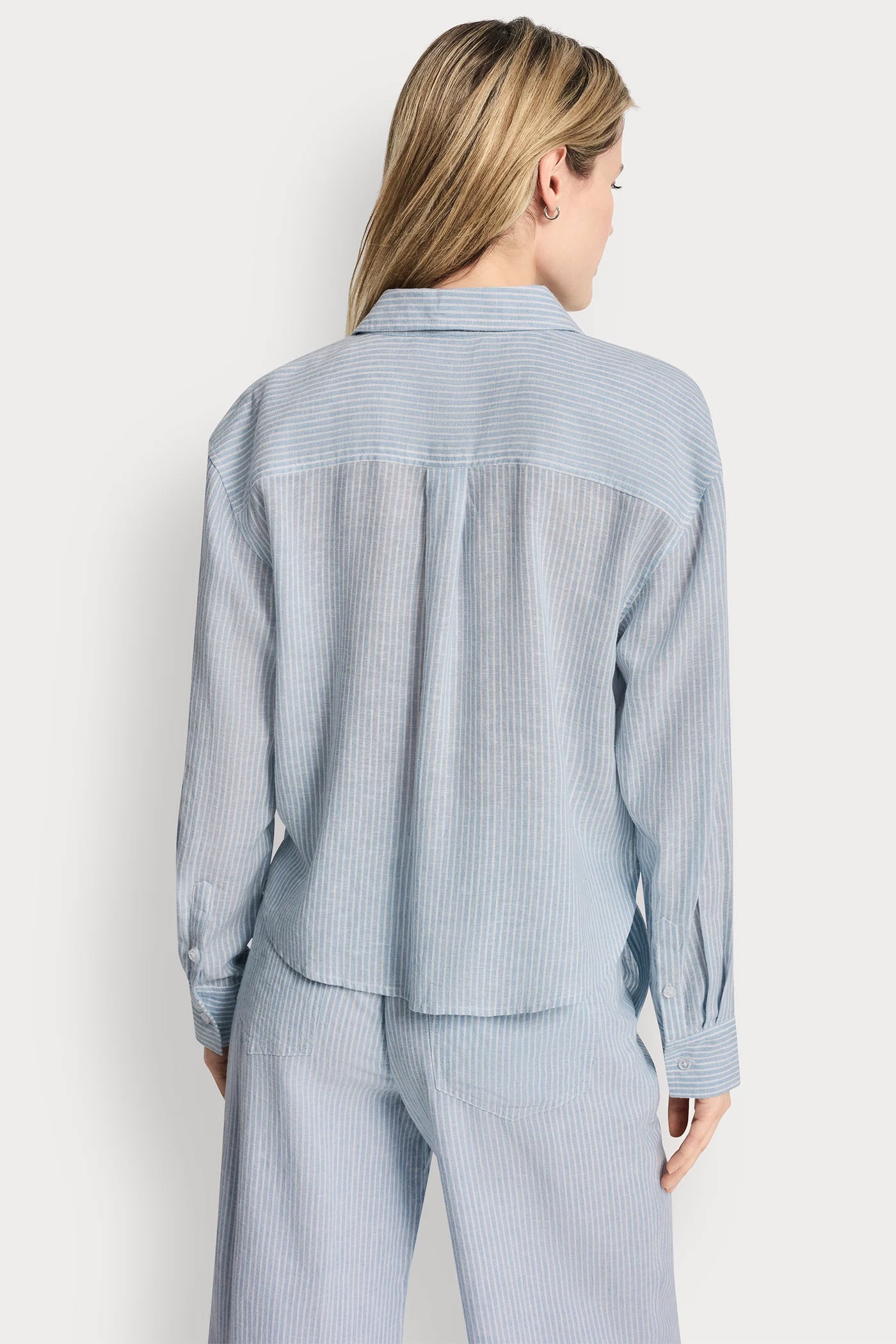 LINEN-BLEND BUTTON-FRONT SHIRT VIEW 3 | Women's Clearance LINEN-BLEND BUTTON-FRONT SHIRT VIEW 3 | Women's Clearance