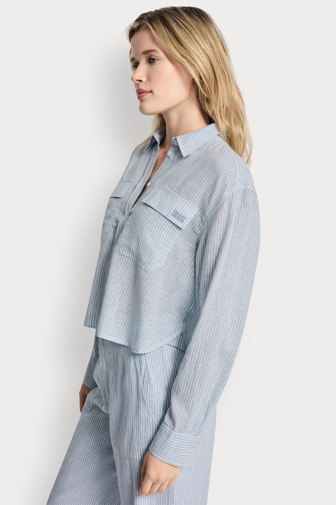 LINEN-BLEND BUTTON-FRONT SHIRT VIEW 4 | Women's Clearance LINEN-BLEND BUTTON-FRONT SHIRT VIEW 4 | Women's Clearance