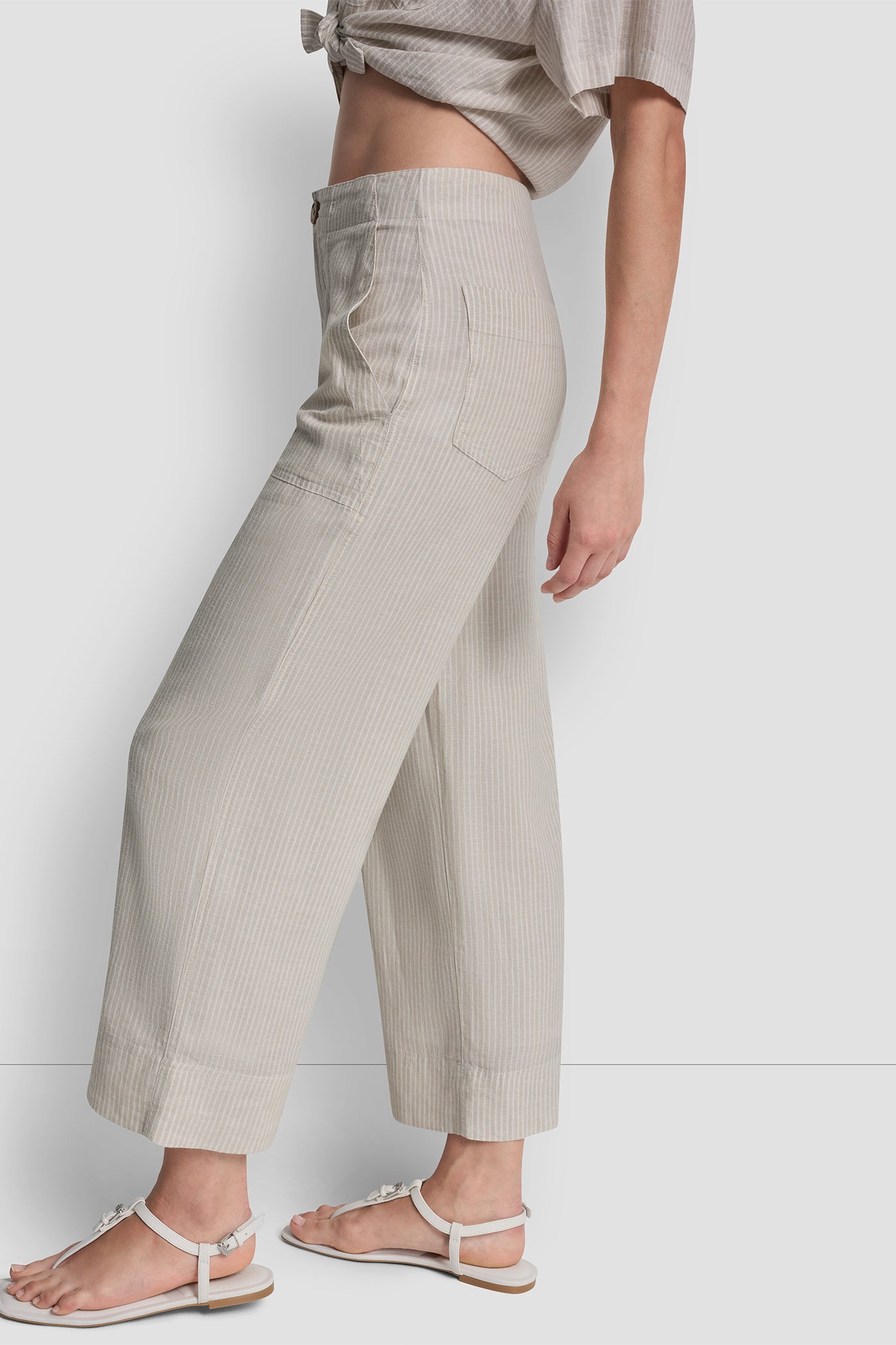 CROPPED WIDE LEG LINEN-BLEND PANTS VIEW 4 | Women's Clearance CROPPED WIDE LEG LINEN-BLEND PANTS VIEW 4 | Women's Clearance