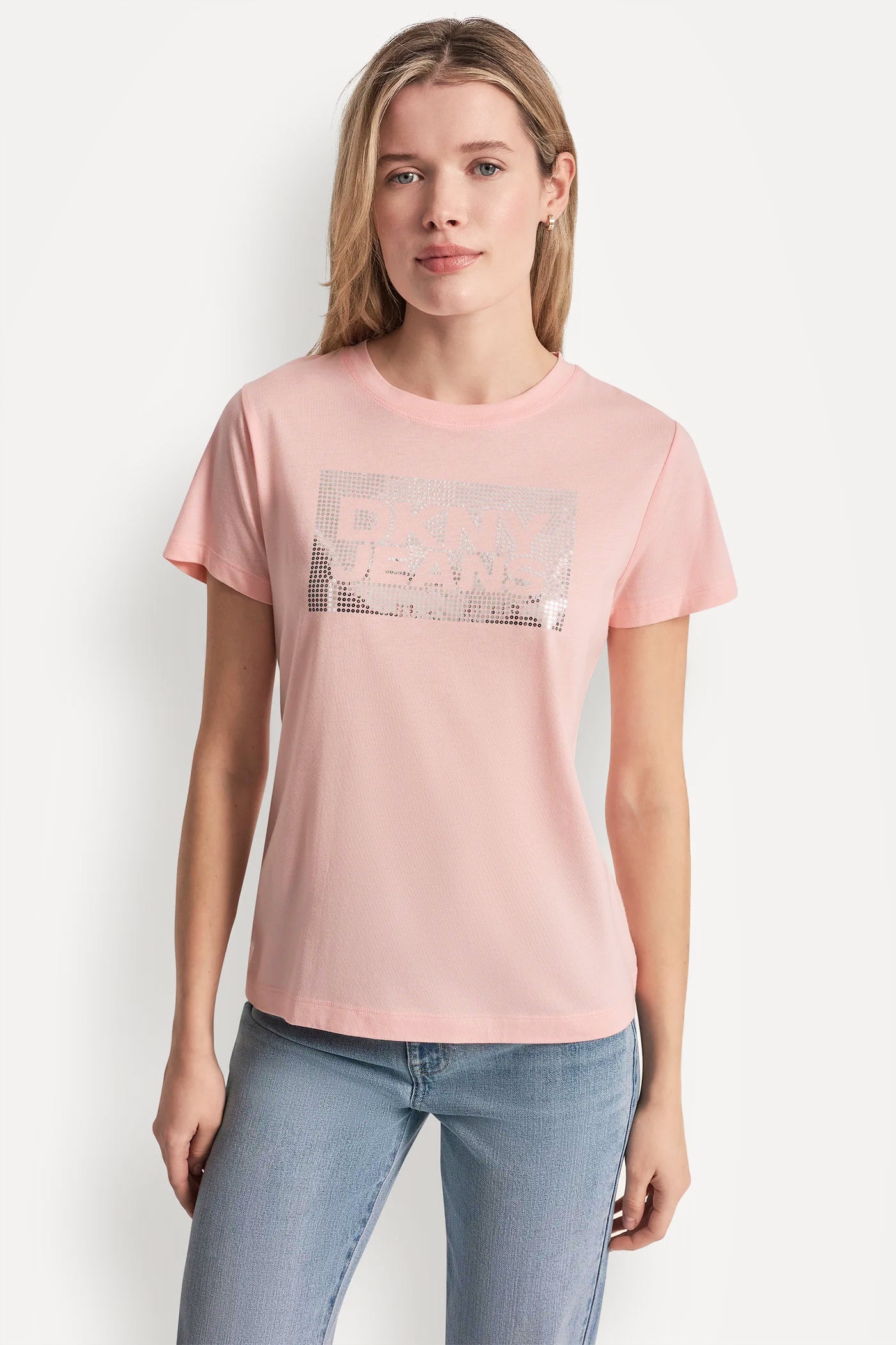 DKNY JEANS STACK LOGO RHINESTONE TEE View 2 | Gifts Under $100 DKNY JEANS STACK LOGO RHINESTONE TEE View 2 | Gifts Under $100