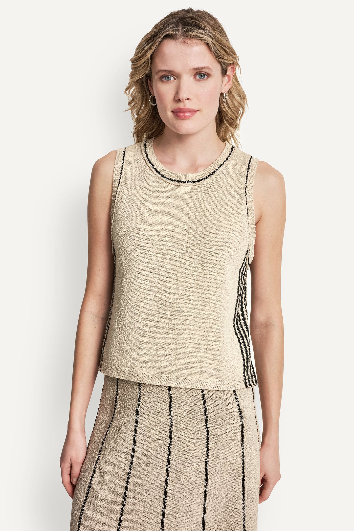 SLEEVELESS SWEATER WITH STRIPED DETAIL VIEW 5 SLEEVELESS SWEATER WITH STRIPED DETAIL VIEW 5