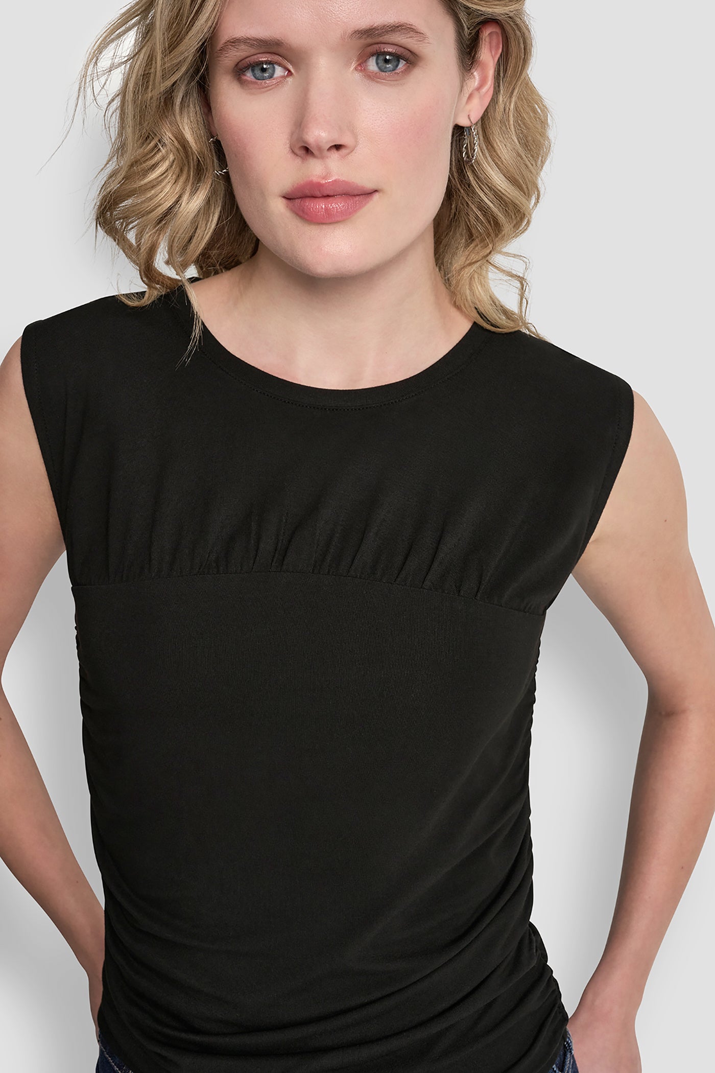 RUCHED BODICE SLEEVLESS TOP View 2 The Vacation Edit RUCHED BODICE SLEEVLESS TOP View 2 The Vacation Edit
