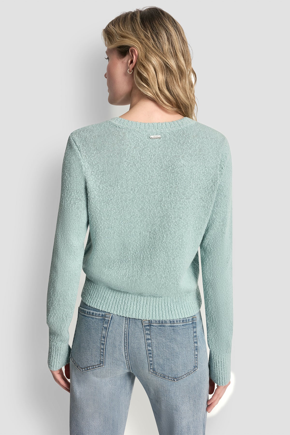 CREW NECK CARDIGAN WITH PATCH POCKETS VIEW 2