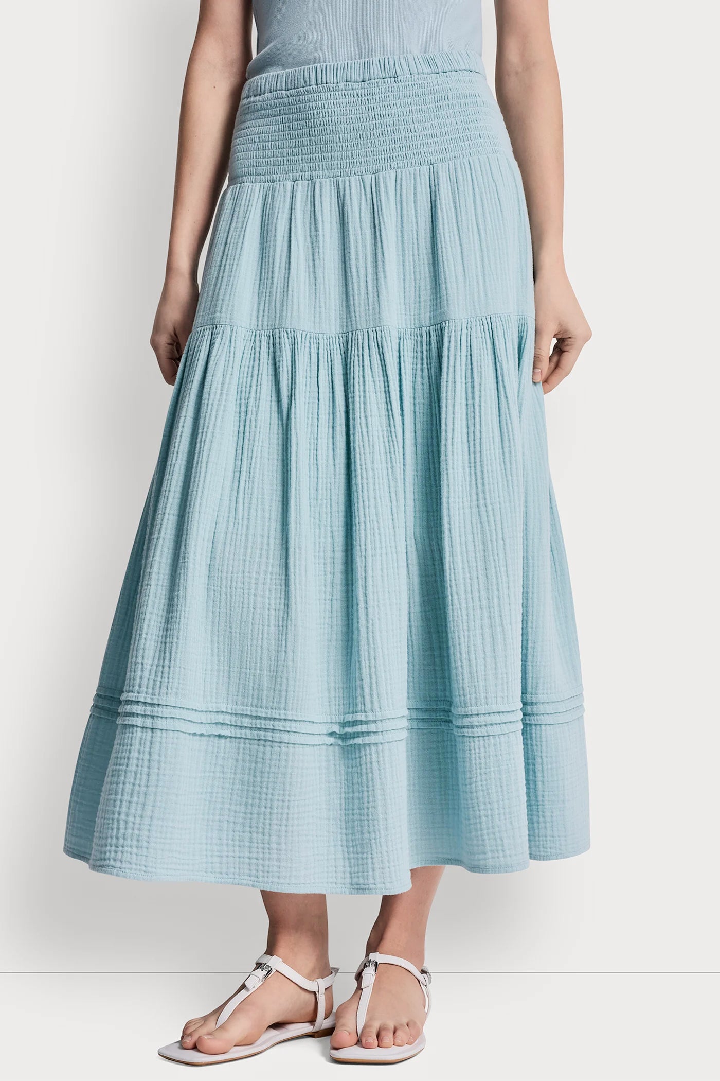 SMOCKED WAIST MAXI TIERED SKIRT View 2 | Skirts SMOCKED WAIST MAXI TIERED SKIRT View 2 | Skirts