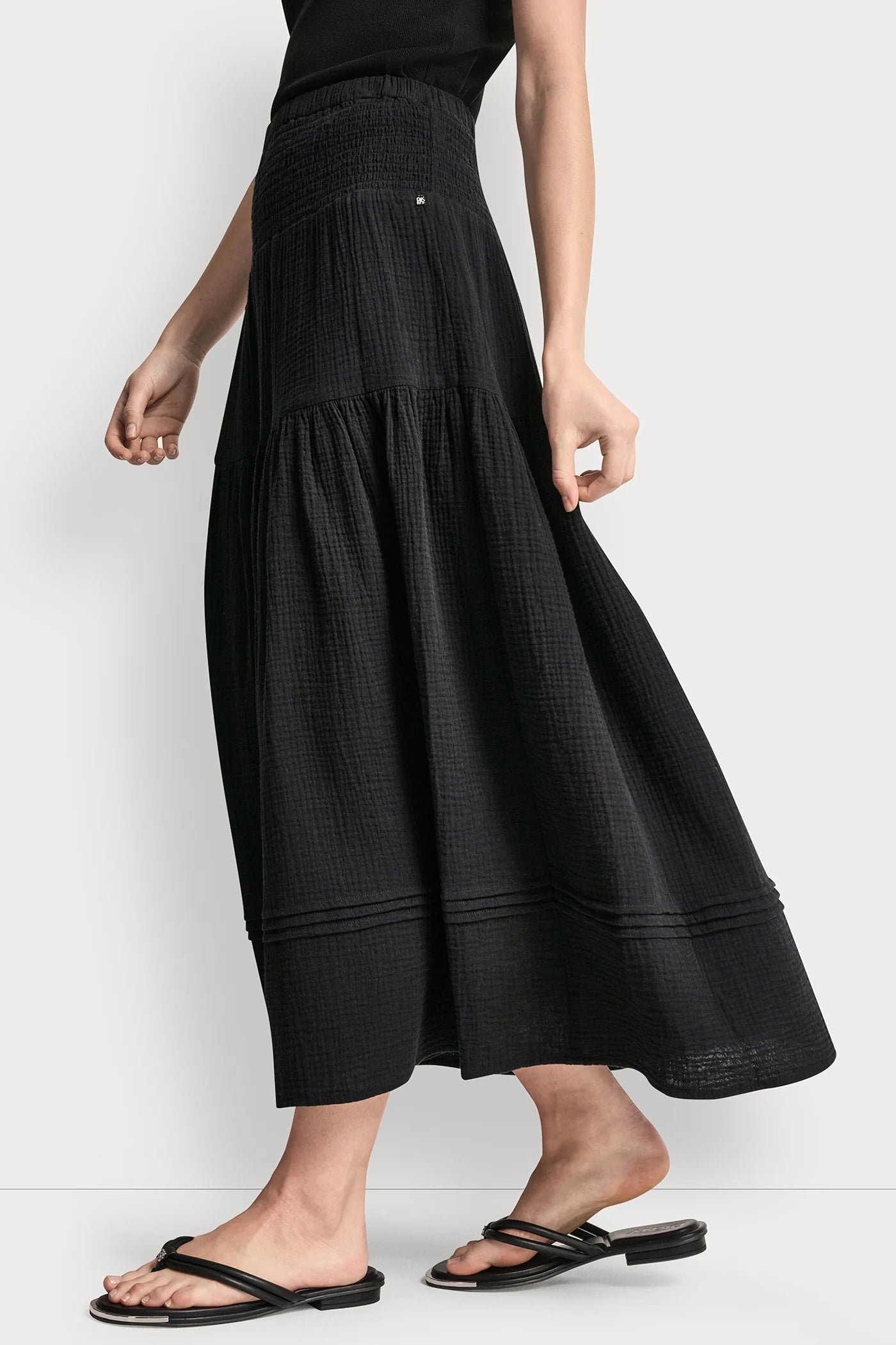 SMOCKED WAIST MAXI TIERED SKIRT View 1 | Skirts SMOCKED WAIST MAXI TIERED SKIRT View 1 | Skirts