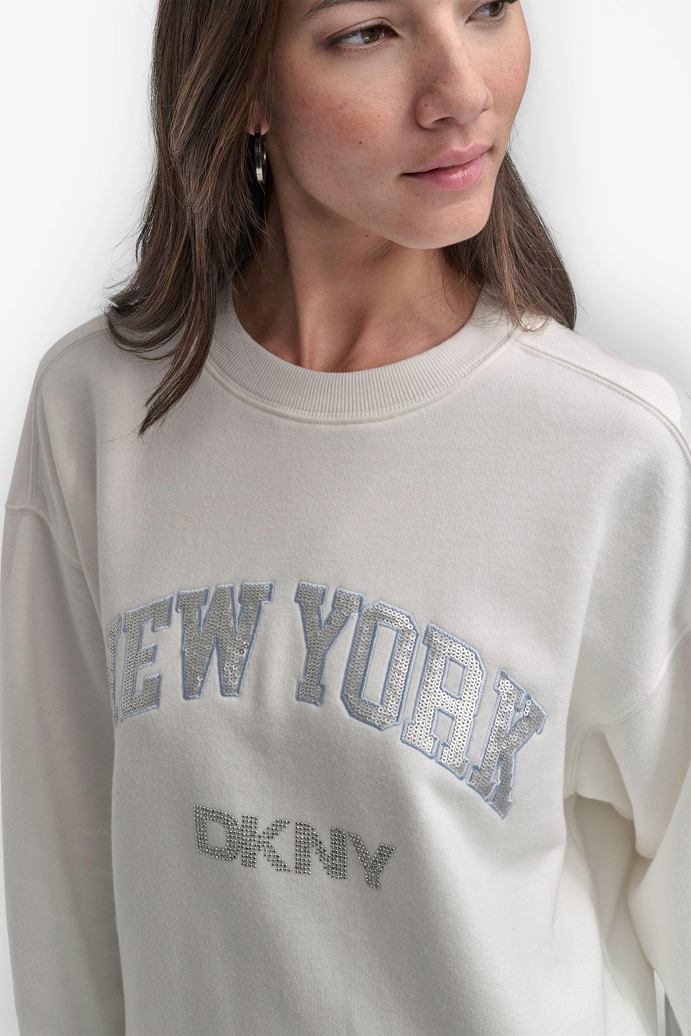 RHINESTONE STUD LOGO CREW NECK SWEATSHIRT VIEW 4 | Clothing RHINESTONE STUD LOGO CREW NECK SWEATSHIRT VIEW 4 | Clothing