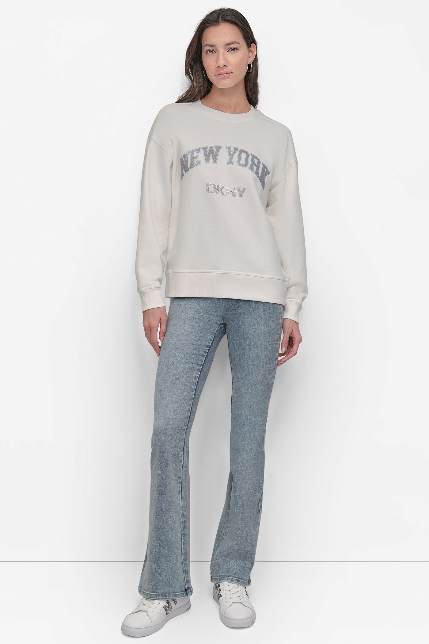 RHINESTONE STUD LOGO CREW NECK SWEATSHIRT VIEW 5 | Clothing RHINESTONE STUD LOGO CREW NECK SWEATSHIRT VIEW 5 | Clothing