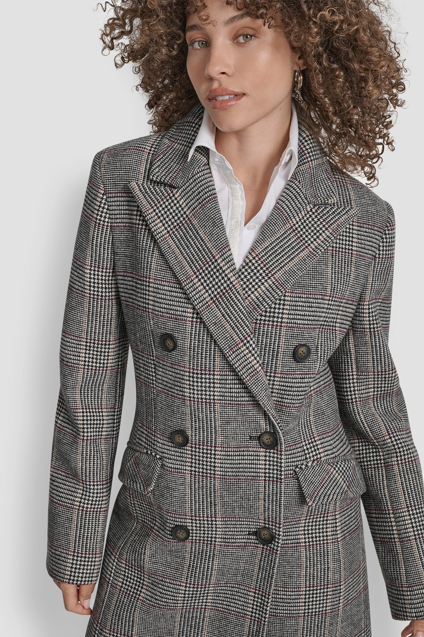 LONG PLAID JACKET VIEW 4 | DKNY Promo LONG PLAID JACKET VIEW 4 | DKNY Promo