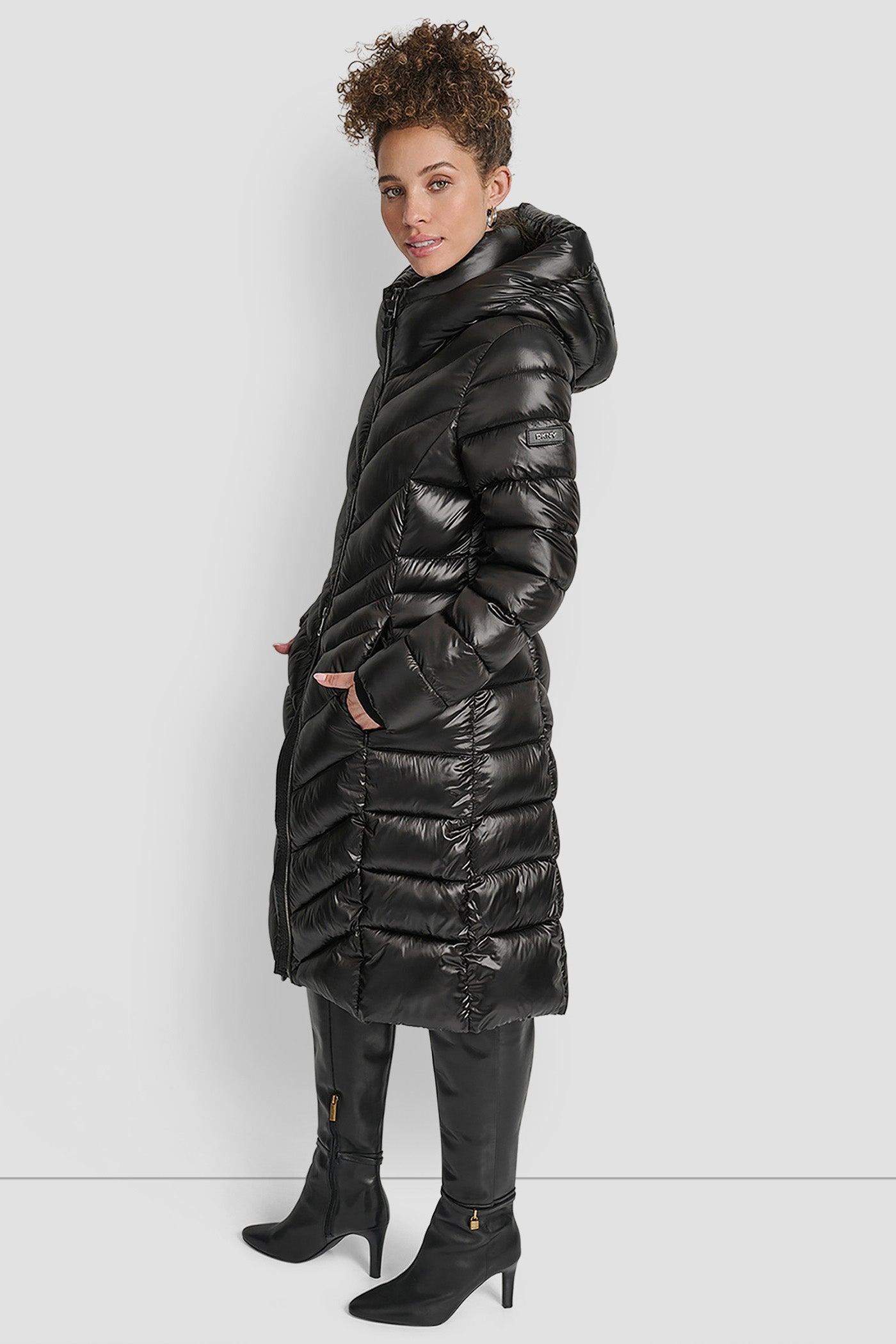FULL LENGTH HOODED PUFFER VIEW 3 | DKNY Promo FULL LENGTH HOODED PUFFER VIEW 3 | DKNY Promo
