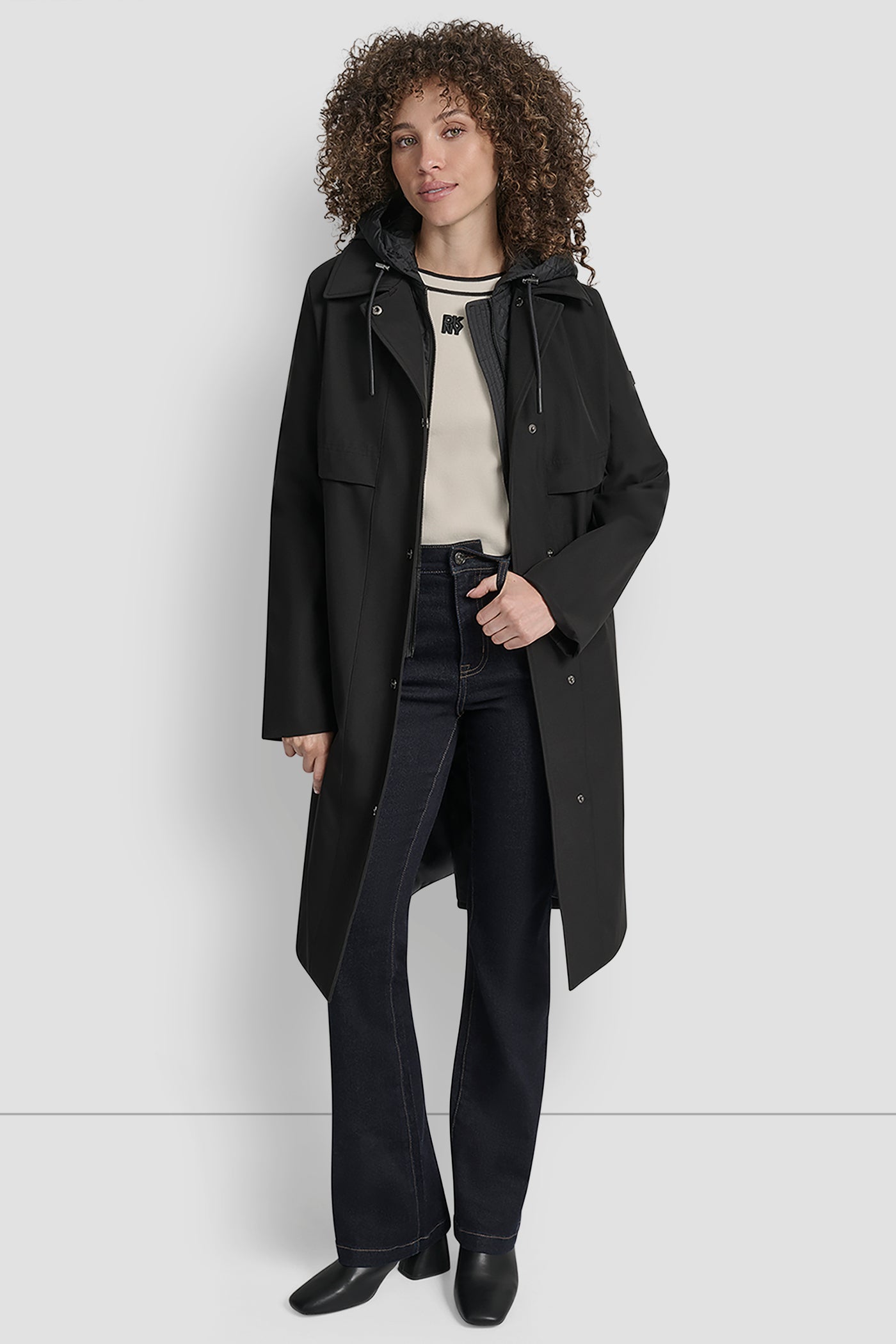 LONG FLEXTECH COAT WITH QUILTED BIB VIEW 7 | New Arrivals LONG FLEXTECH COAT WITH QUILTED BIB VIEW 7 | New Arrivals