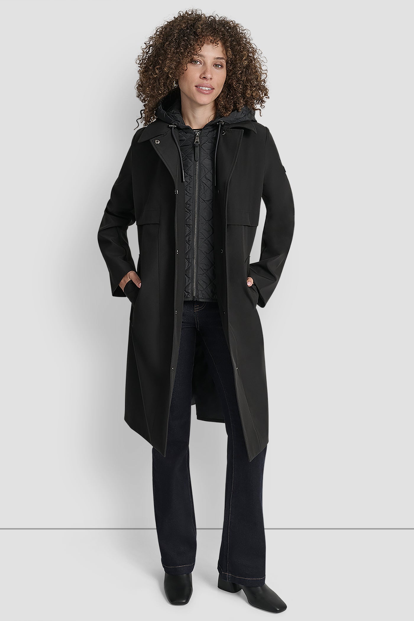 LONG FLEXTECH COAT WITH QUILTED BIB VIEW 10 | New Arrivals LONG FLEXTECH COAT WITH QUILTED BIB VIEW 10 | New Arrivals