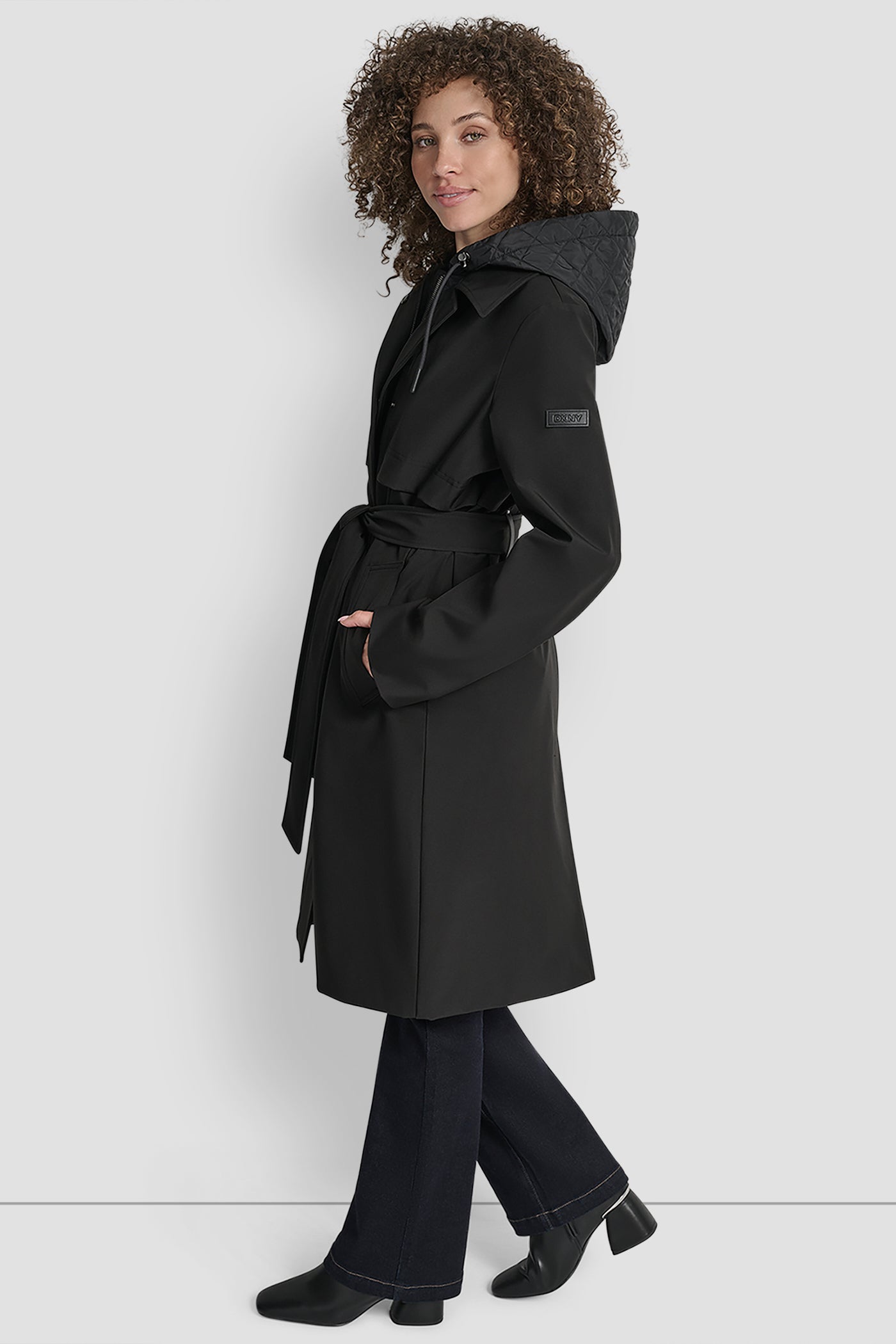 LONG FLEXTECH COAT WITH QUILTED BIB VIEW 3 | New Arrivals LONG FLEXTECH COAT WITH QUILTED BIB VIEW 3 | New Arrivals