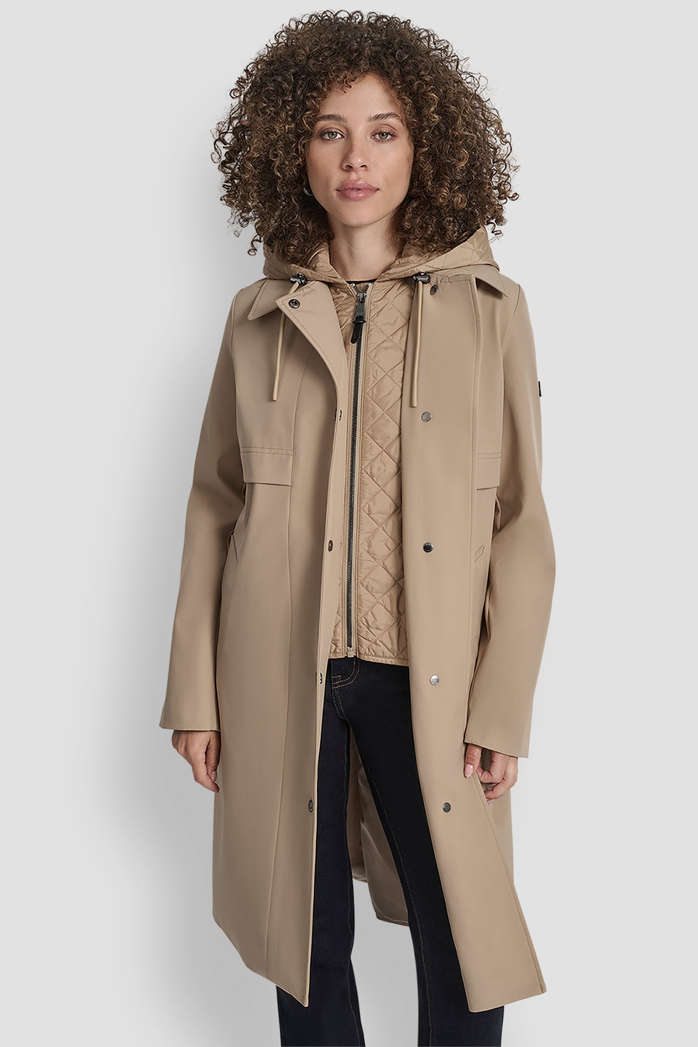 LONG FLEXTECH COAT WITH QUILTED BIB VIEW 8 | New Arrivals LONG FLEXTECH COAT WITH QUILTED BIB VIEW 8 | New Arrivals