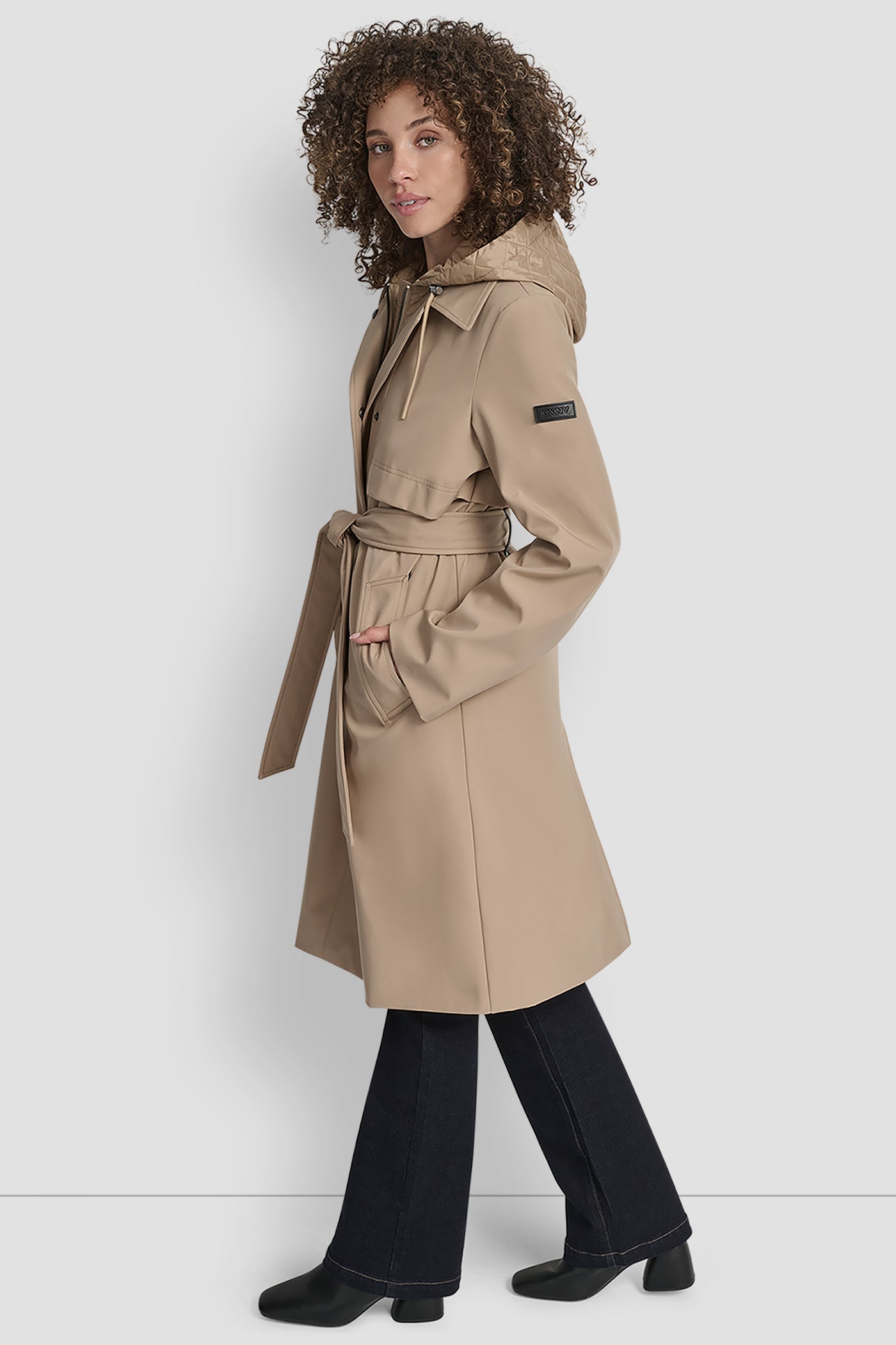 LONG FLEXTECH COAT WITH QUILTED BIB VIEW 3 | New Arrivals LONG FLEXTECH COAT WITH QUILTED BIB VIEW 3 | New Arrivals