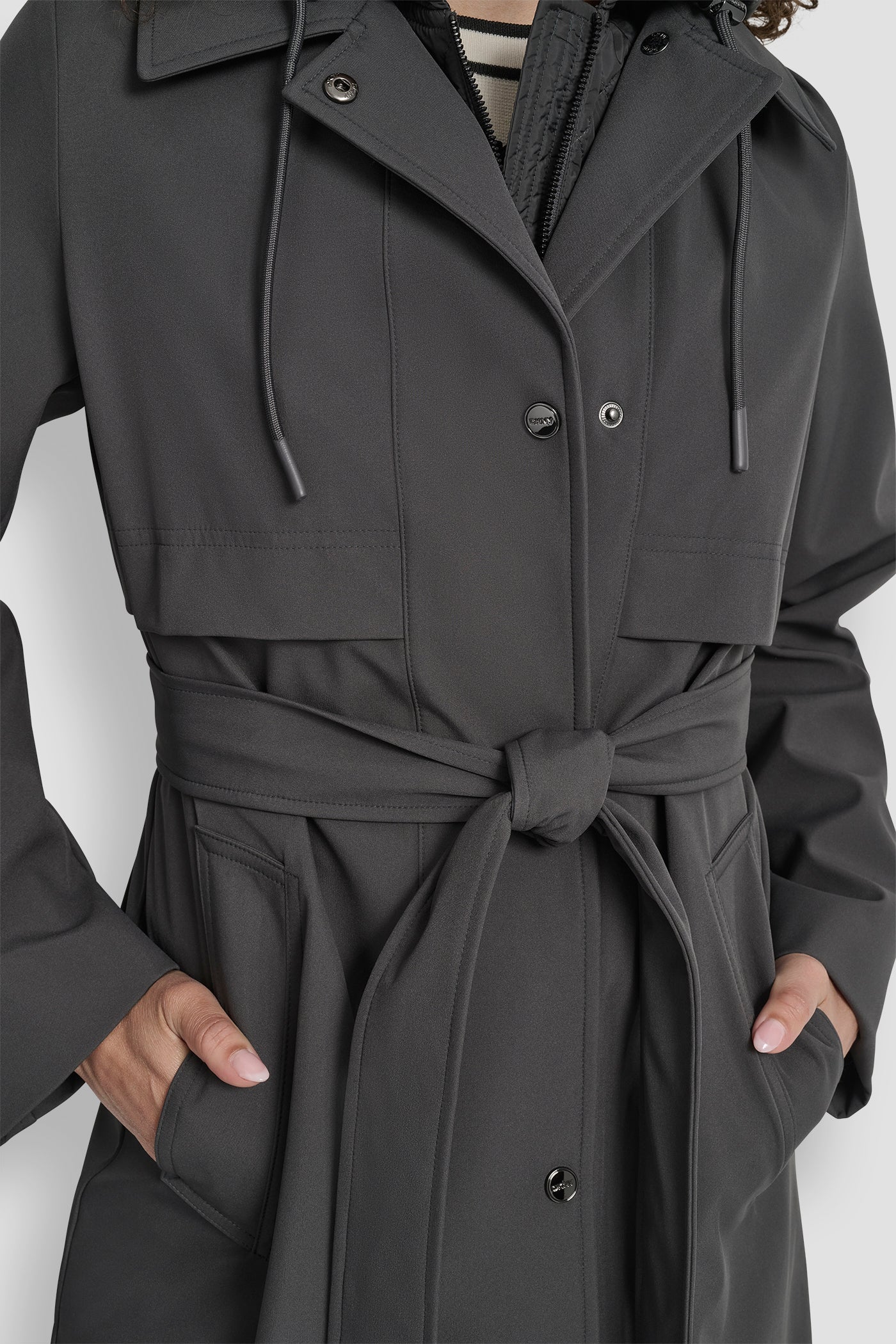 LONG FLEXTECH COAT WITH QUILTED BIB VIEW 4 | New Arrivals LONG FLEXTECH COAT WITH QUILTED BIB VIEW 4 | New Arrivals