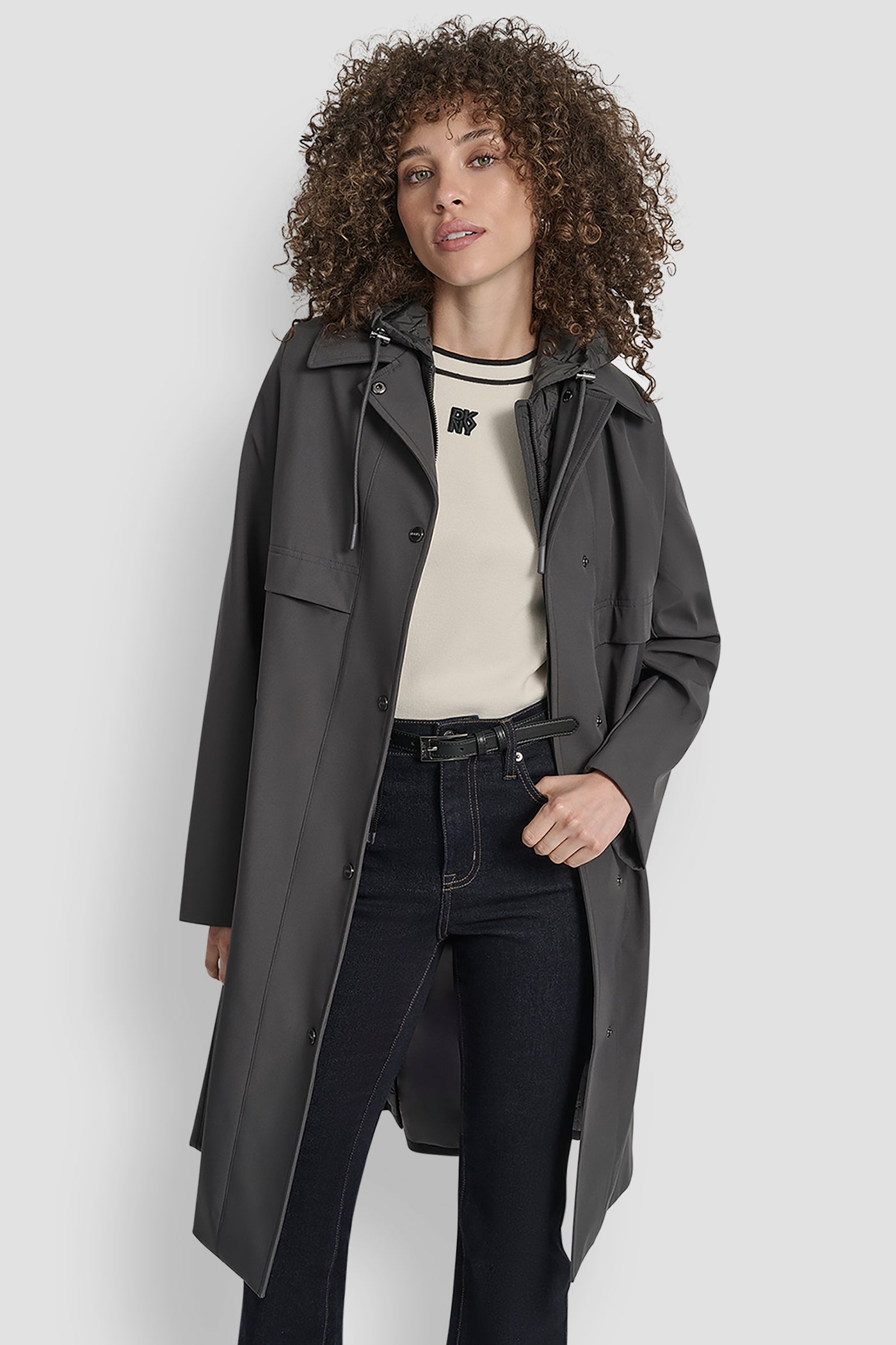 LONG FLEXTECH COAT WITH QUILTED BIB VIEW 8 | New Arrivals LONG FLEXTECH COAT WITH QUILTED BIB VIEW 8 | New Arrivals