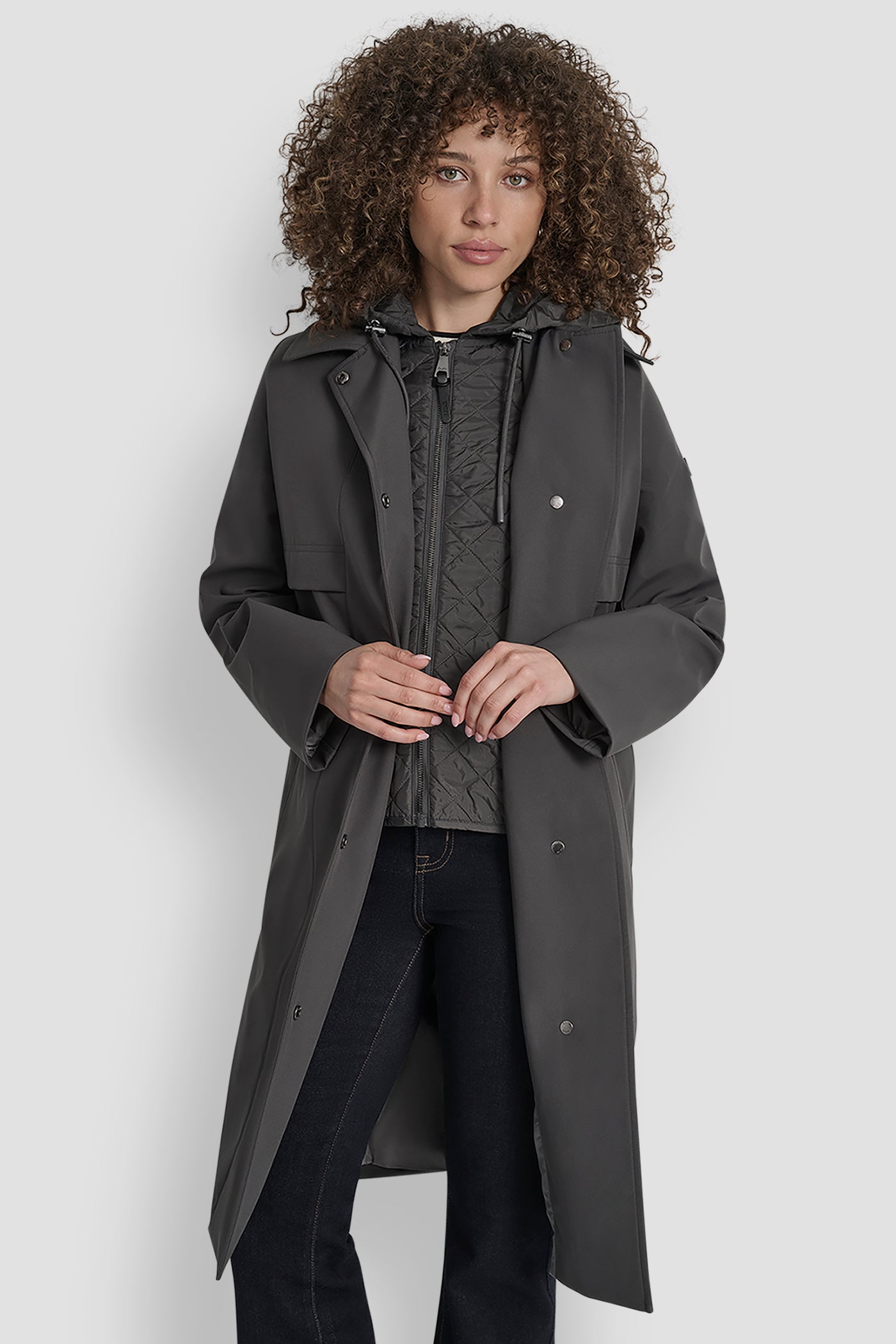 LONG FLEXTECH COAT WITH QUILTED BIB VIEW 7 | New Arrivals LONG FLEXTECH COAT WITH QUILTED BIB VIEW 7 | New Arrivals