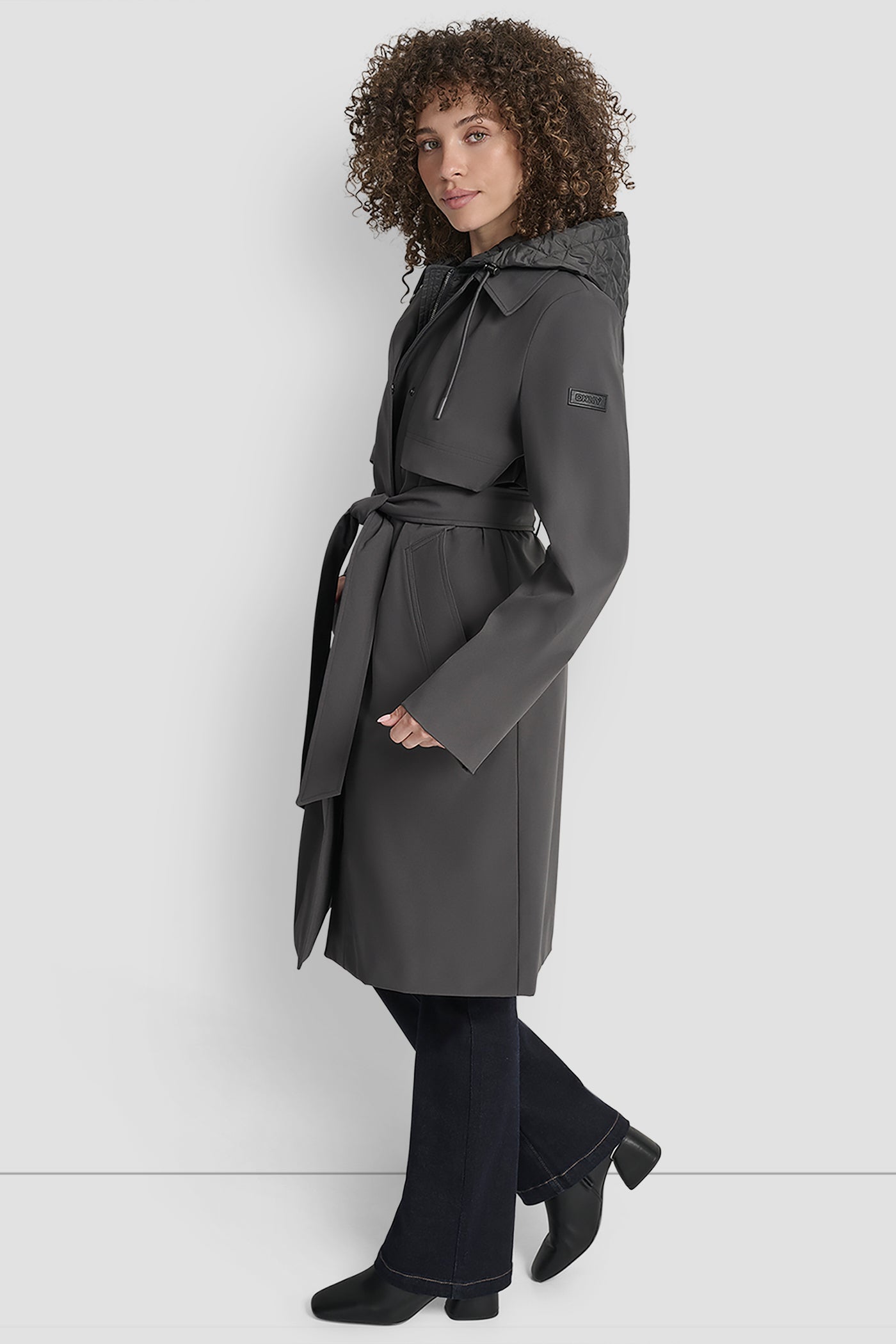 LONG FLEXTECH COAT WITH QUILTED BIB VIEW 3 | New Arrivals LONG FLEXTECH COAT WITH QUILTED BIB VIEW 3 | New Arrivals