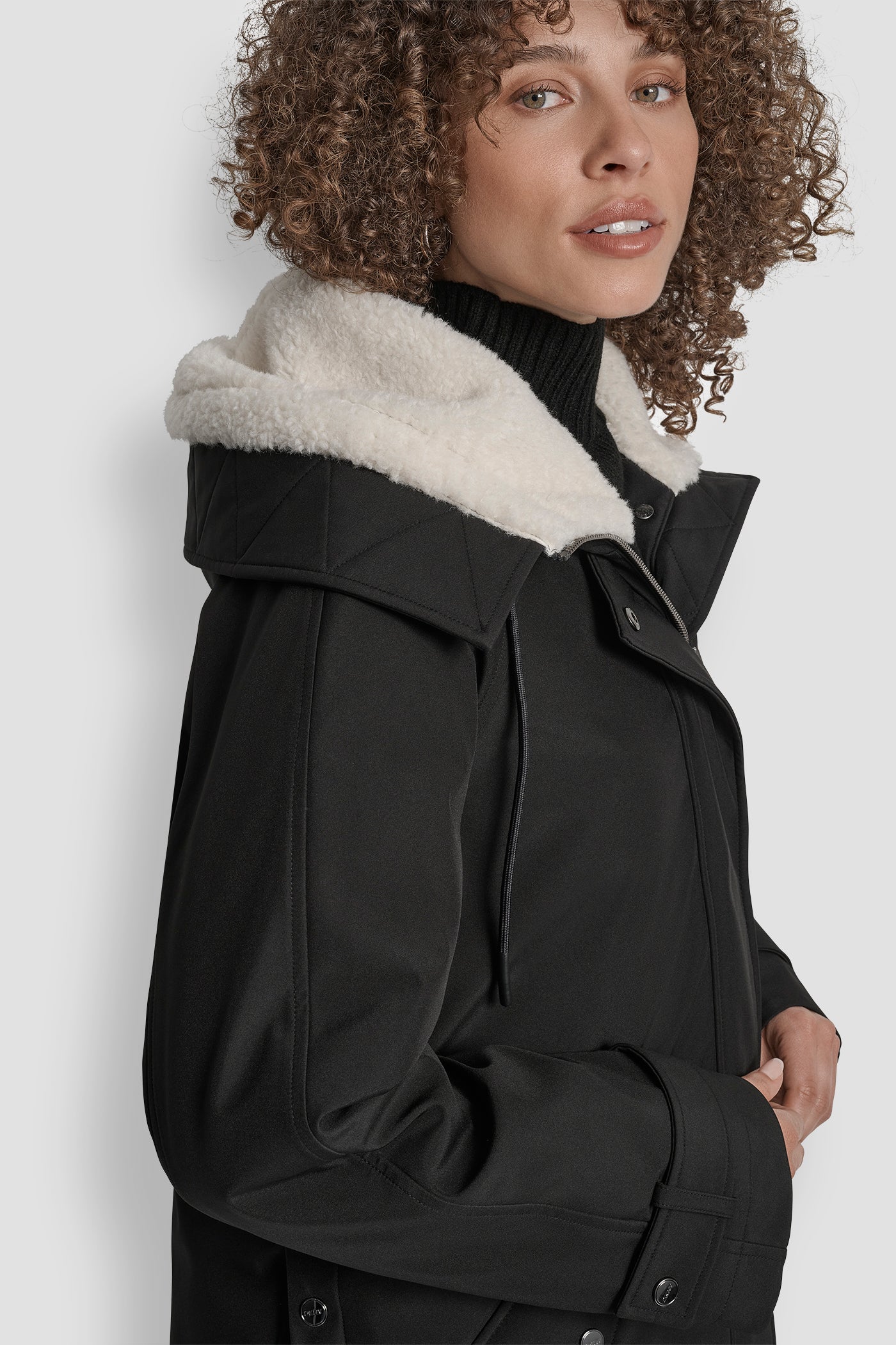 MID LENGTH FLEXTECH COAT WITH FUR HOOD VIEW 6 | Cold Weather Coats MID LENGTH FLEXTECH COAT WITH FUR HOOD VIEW 6 | Cold Weather Coats