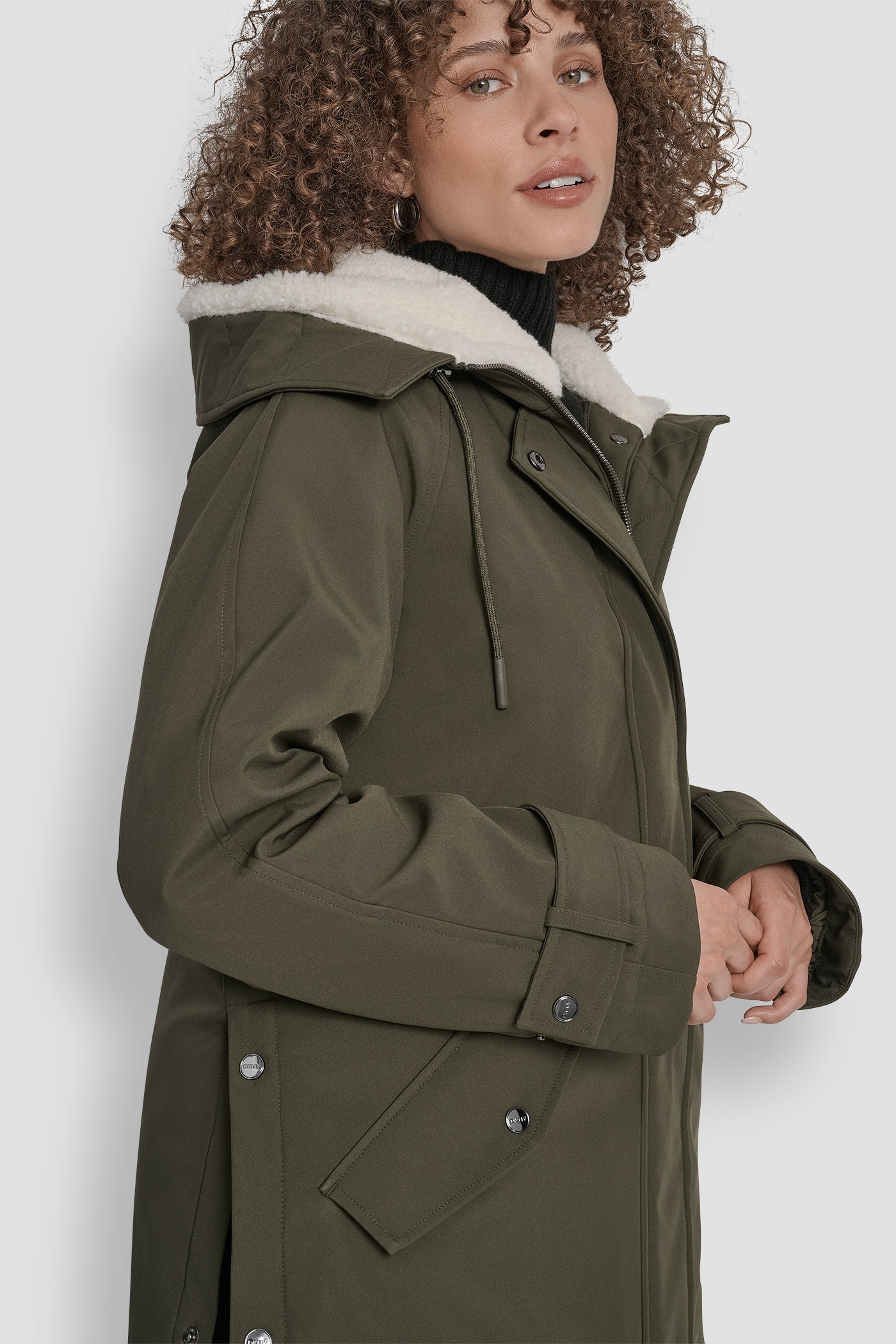 MID LENGTH FLEXTECH COAT WITH FUR HOOD VIEW 4 | Cold Weather Coats MID LENGTH FLEXTECH COAT WITH FUR HOOD VIEW 4 | Cold Weather Coats