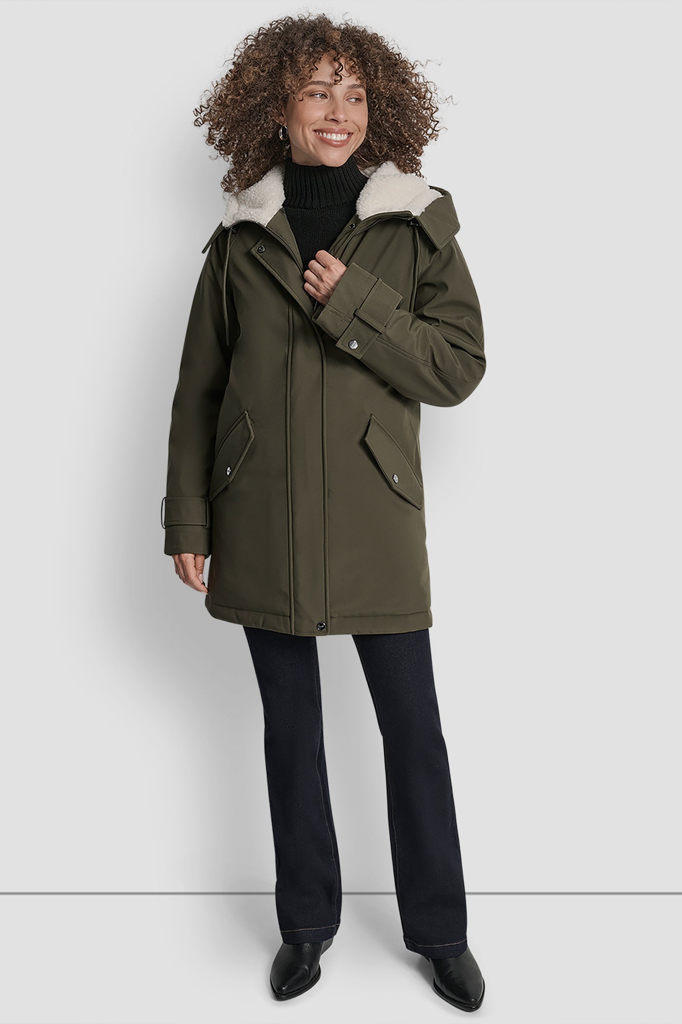 MID LENGTH FLEXTECH COAT WITH FUR HOOD VIEW 9 | Cold Weather Coats MID LENGTH FLEXTECH COAT WITH FUR HOOD VIEW 9 | Cold Weather Coats