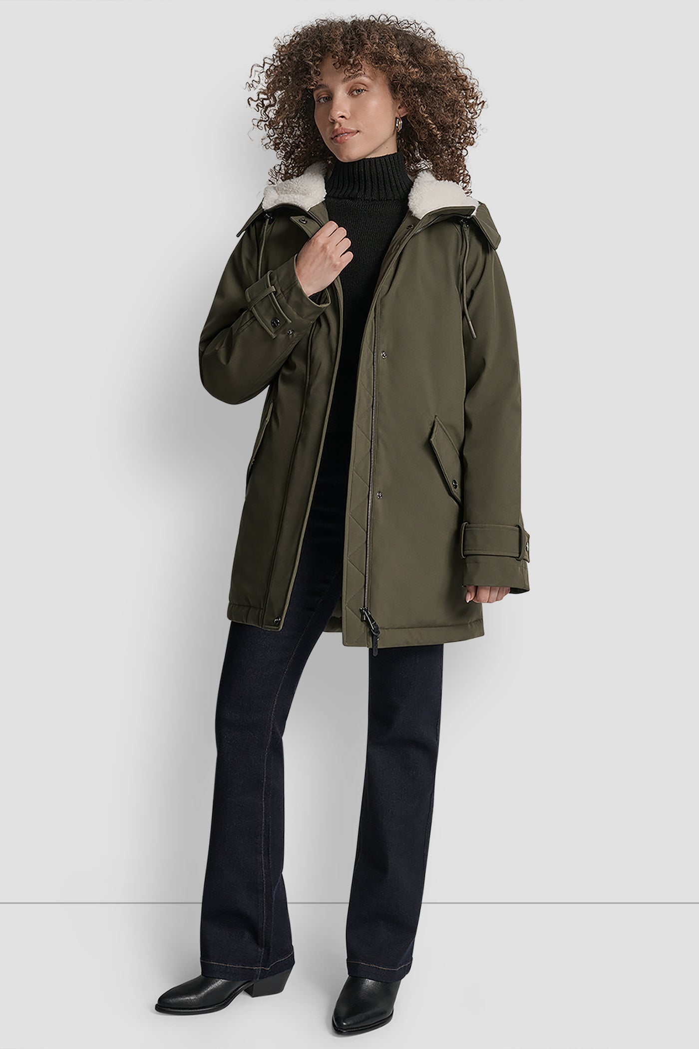 MID LENGTH FLEXTECH COAT WITH FUR HOOD VIEW 8 | Cold Weather Coats MID LENGTH FLEXTECH COAT WITH FUR HOOD VIEW 8 | Cold Weather Coats