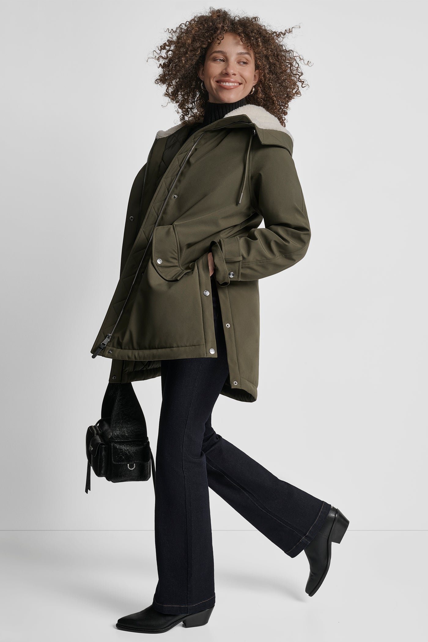 MID LENGTH FLEXTECH COAT WITH FUR HOOD VIEW 10 | Cold Weather Coats MID LENGTH FLEXTECH COAT WITH FUR HOOD VIEW 10 | Cold Weather Coats