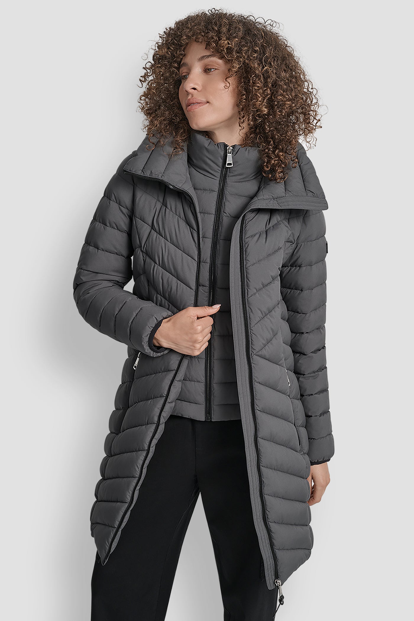 HOODED STAND COLLAR PUFFER View 2 | Women's Clearance HOODED STAND COLLAR PUFFER View 2 | Women's Clearance