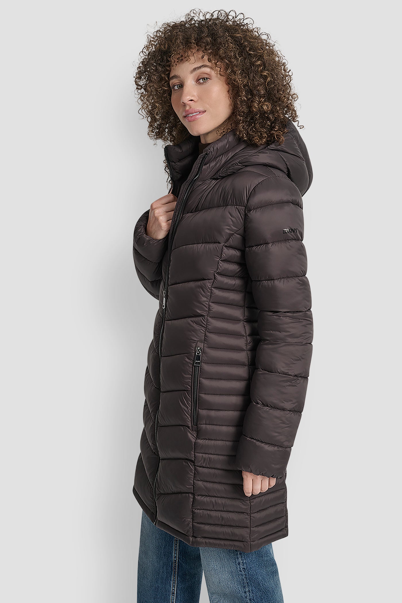 MIDI PUFFER JACKET WITH SIDE POCKETS VIEW 3 | Clothing MIDI PUFFER JACKET WITH SIDE POCKETS VIEW 3 | Clothing