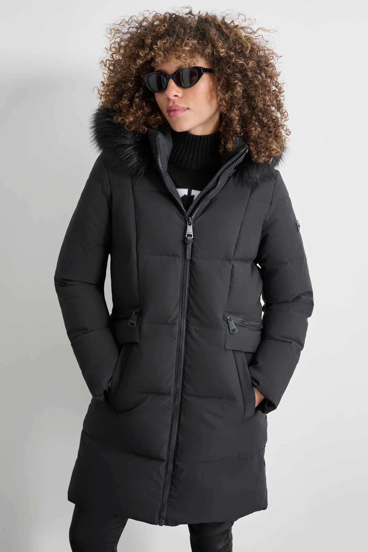 Parka Dkny Down Winter Coats Dkny Hooded Down And Feather Coat