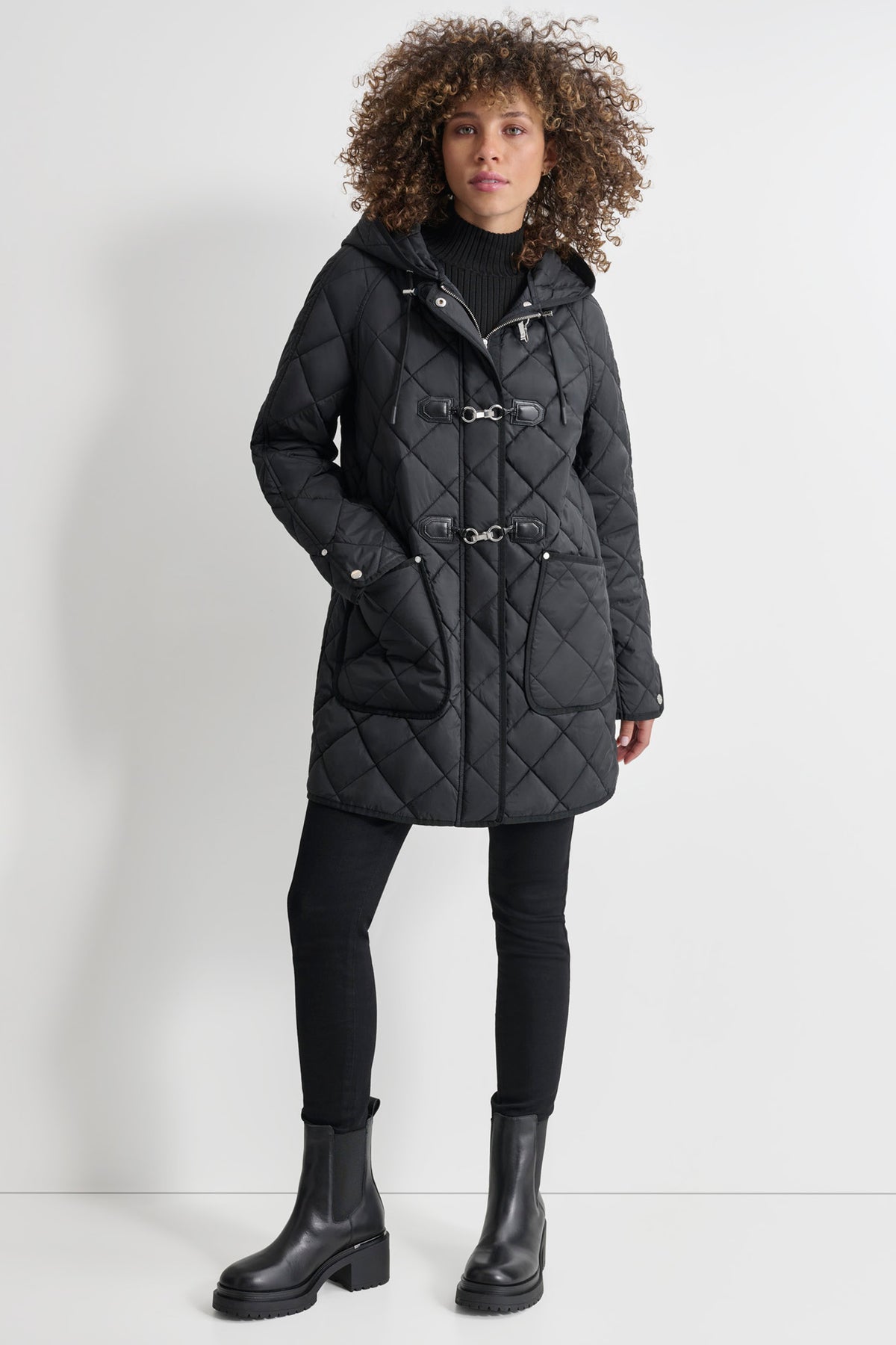 Quilted Coat With Toggle Quilts DKNY