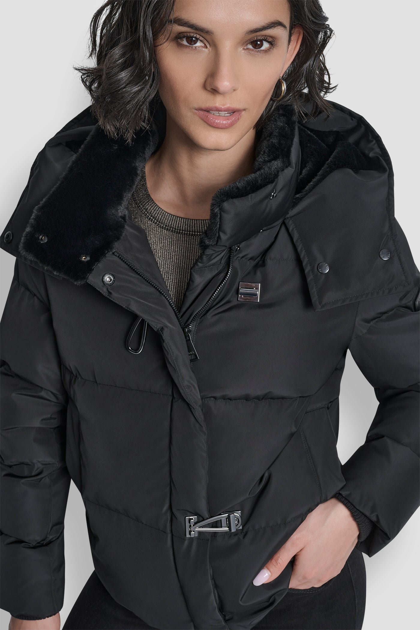 PLUSH PUFFER WITH TOGGLE AND FUR HOOD VIEW 6 | Cold Weather Coats PLUSH PUFFER WITH TOGGLE AND FUR HOOD VIEW 6 | Cold Weather Coats