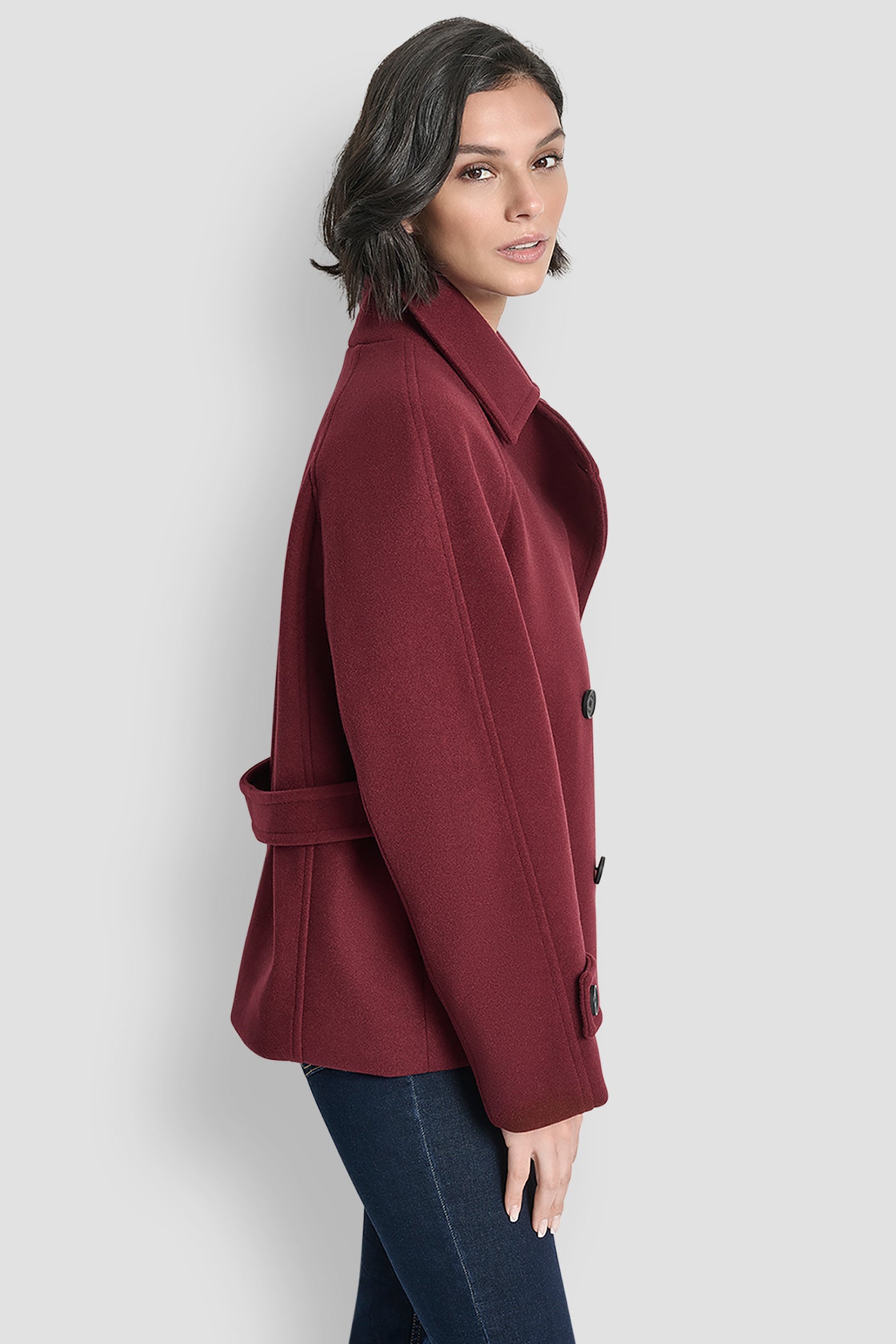 SHORT FAUX WOOL JACKET VIEW 3 | DKNY Promo SHORT FAUX WOOL JACKET VIEW 3 | DKNY Promo