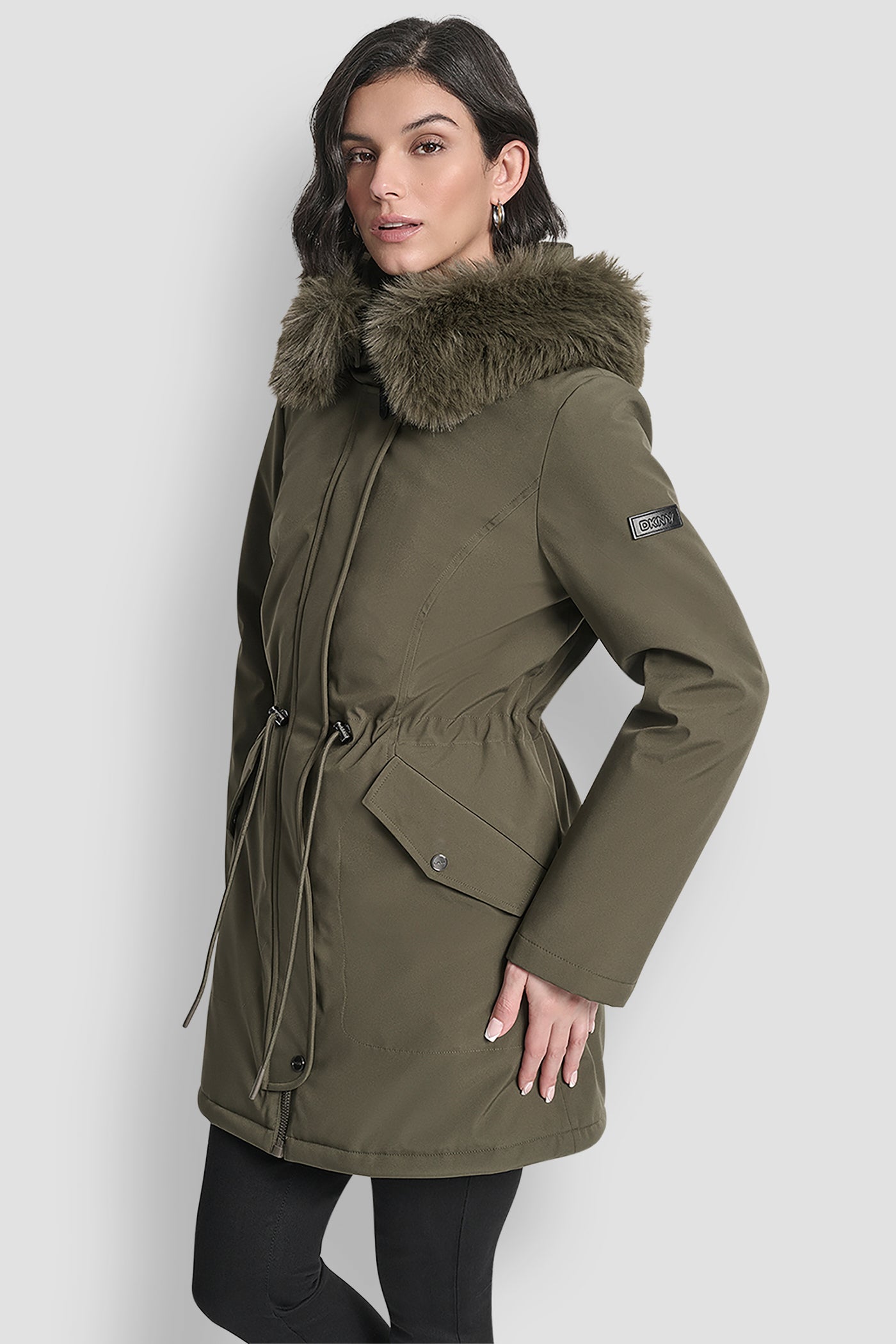 FAUX FUR TRIM HOODED ANONRAK WAIST COAT VIEW 3 | Clothing FAUX FUR TRIM HOODED ANONRAK WAIST COAT VIEW 3 | Clothing
