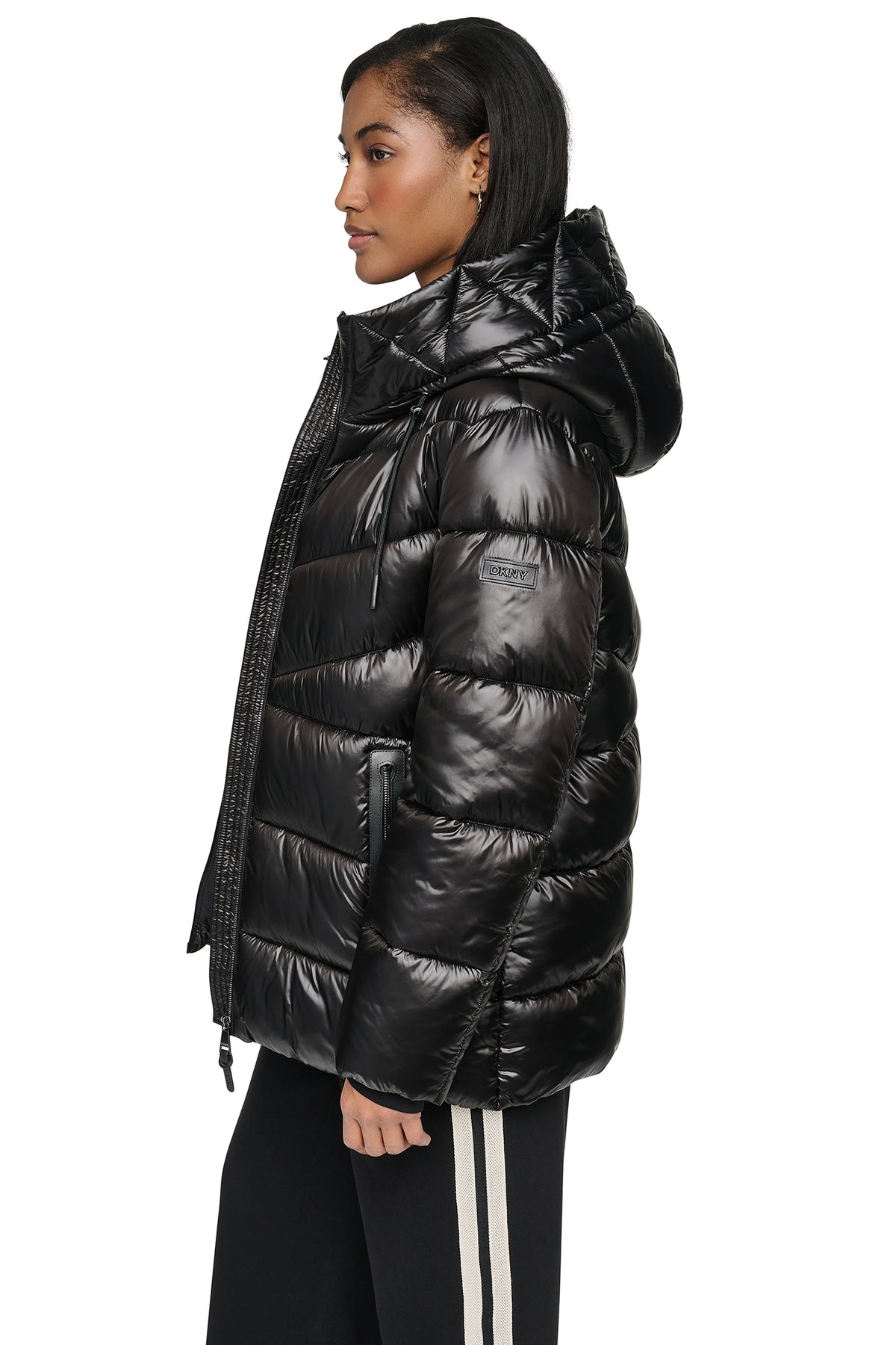 PEARALIZED HOODED PUFFER VIEW 2