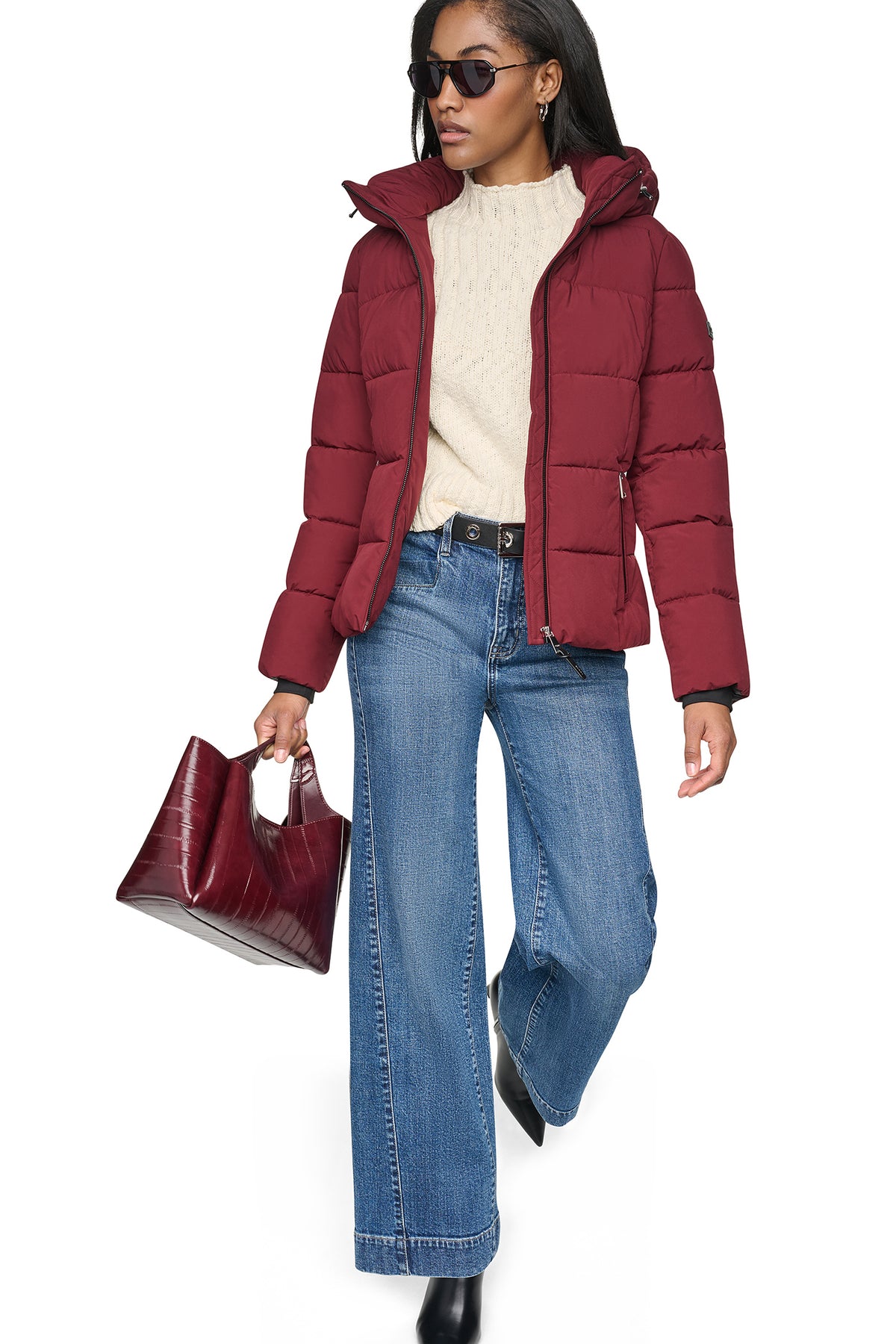 STRETCH HOODED PUFFER JACKET View 1 | Fall Collection STRETCH HOODED PUFFER JACKET View 1 | Fall Collection