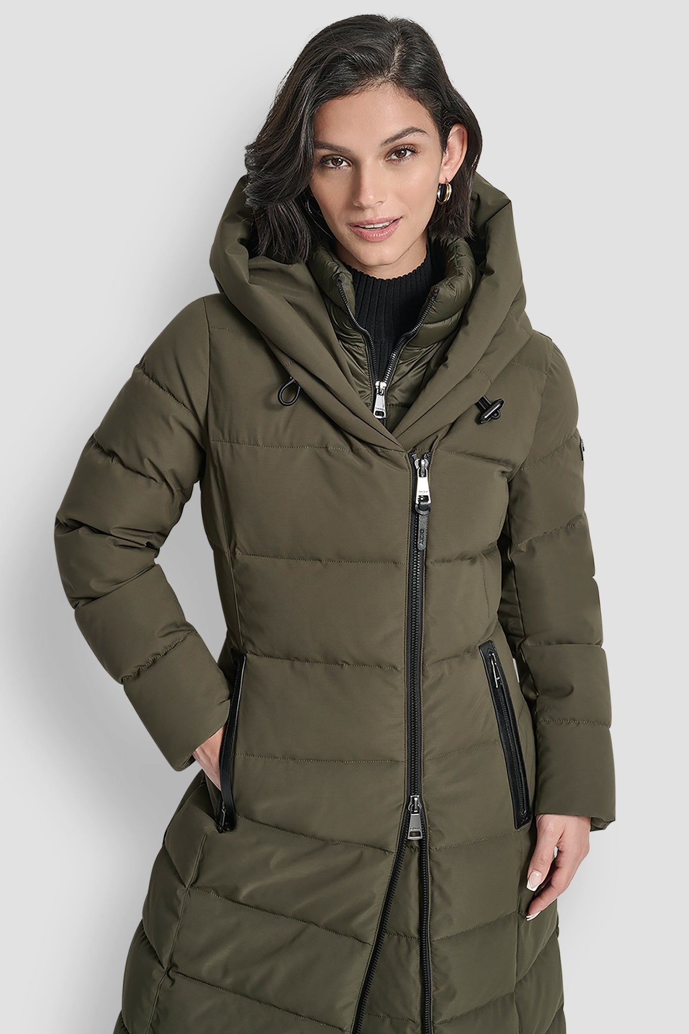 BIBBED SHAWL COLLAR HOODED PUFFER VIEW 7 | New Arrivals BIBBED SHAWL COLLAR HOODED PUFFER VIEW 7 | New Arrivals