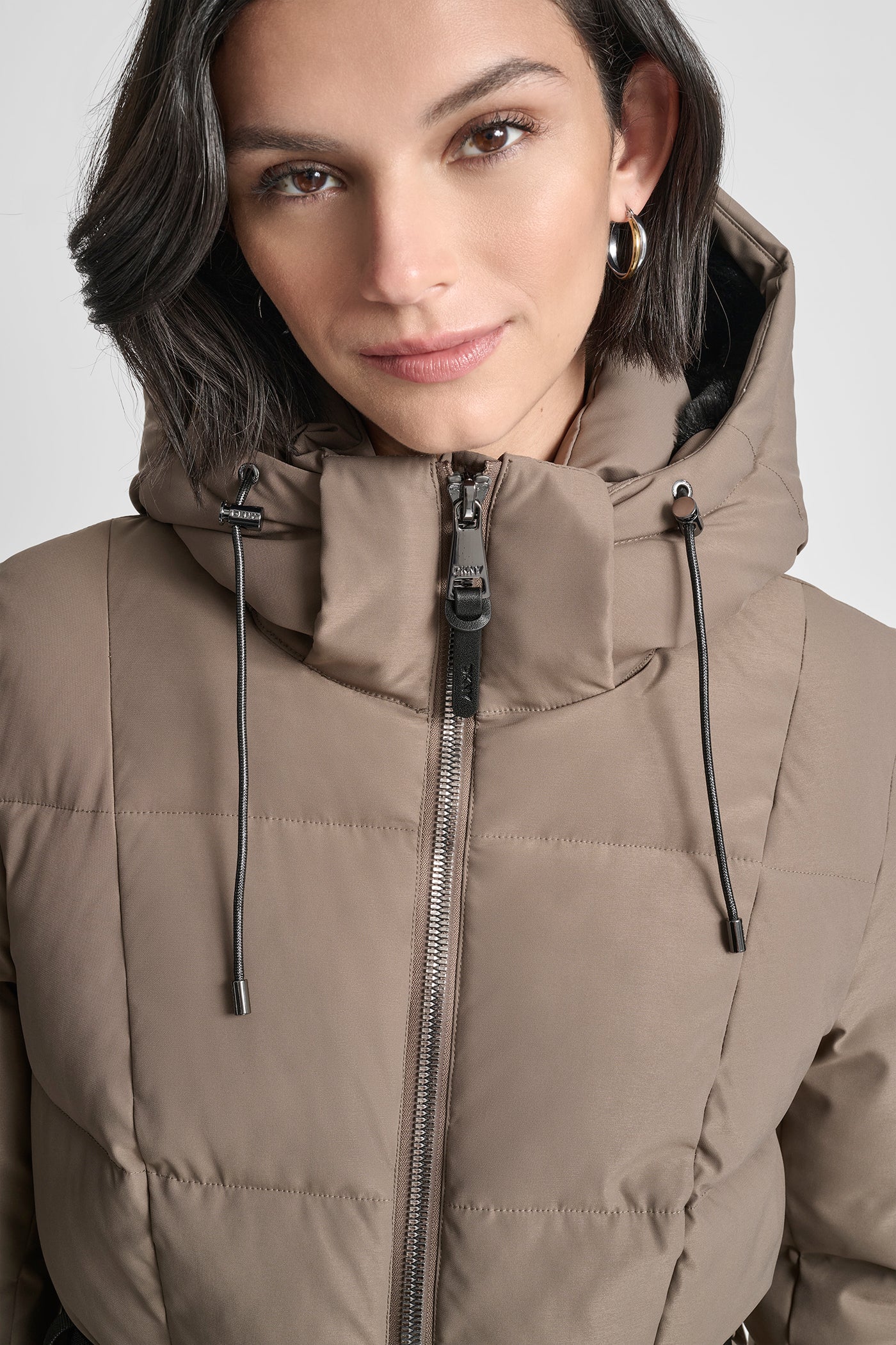 BOX QUILT LONG PUFFER WITH BELT VIEW 7 | New Arrivals BOX QUILT LONG PUFFER WITH BELT VIEW 7 | New Arrivals