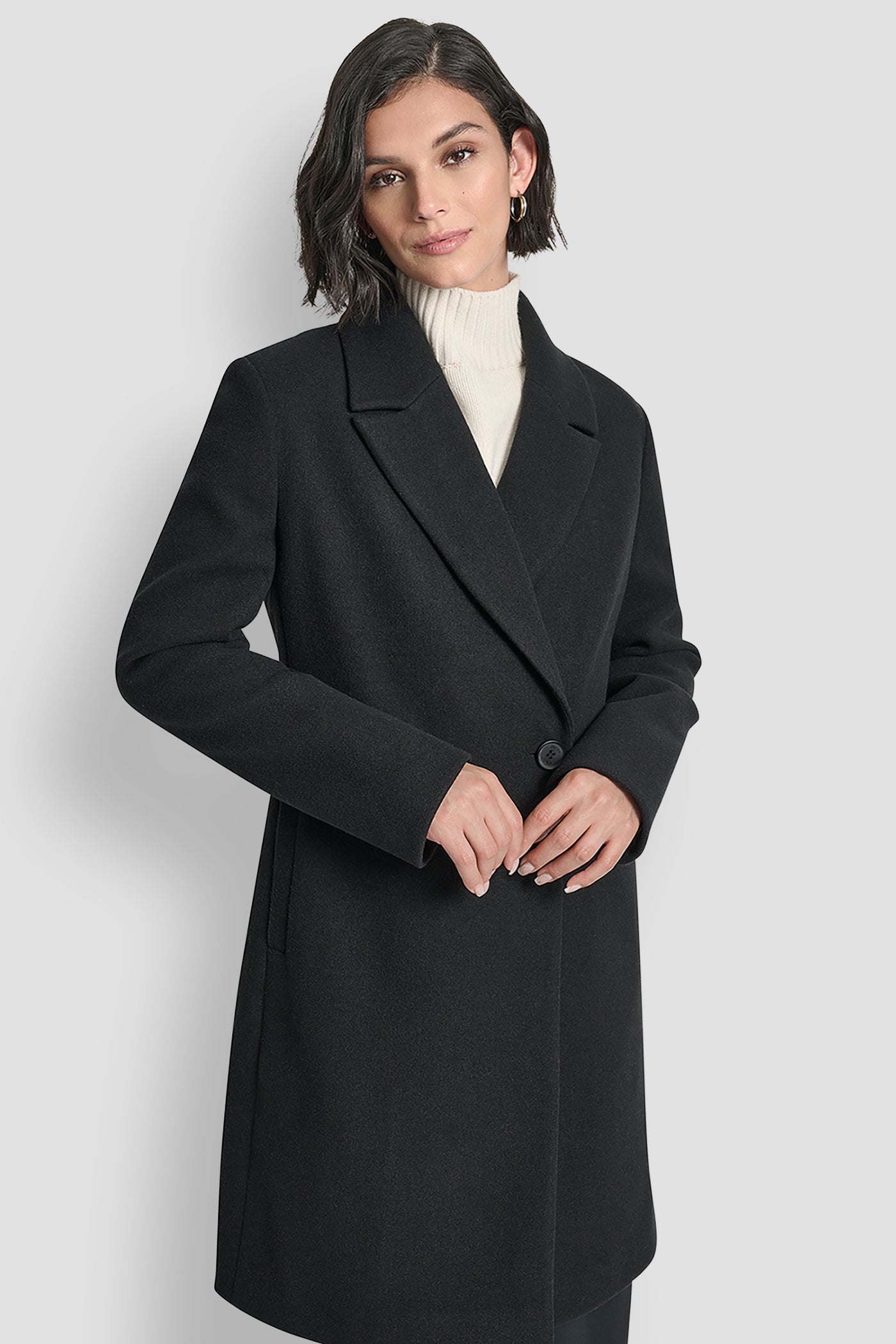 DOUBLE BREASTED FAUX WOOL COAT VIEW 4 | DKNY Promo DOUBLE BREASTED FAUX WOOL COAT VIEW 4 | DKNY Promo