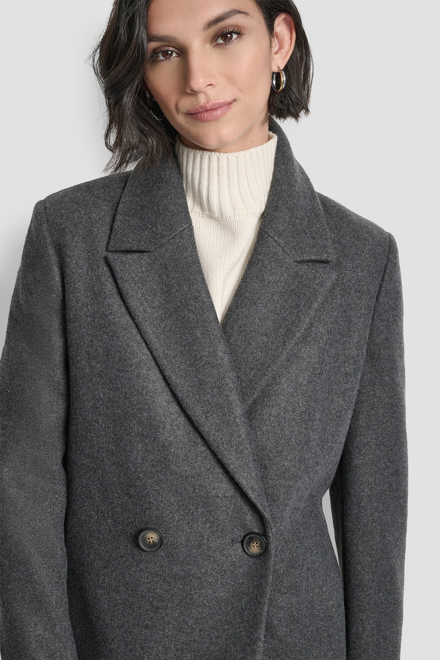 DOUBLE BREASTED FAUX WOOL COAT VIEW 4 | DKNY Promo DOUBLE BREASTED FAUX WOOL COAT VIEW 4 | DKNY Promo