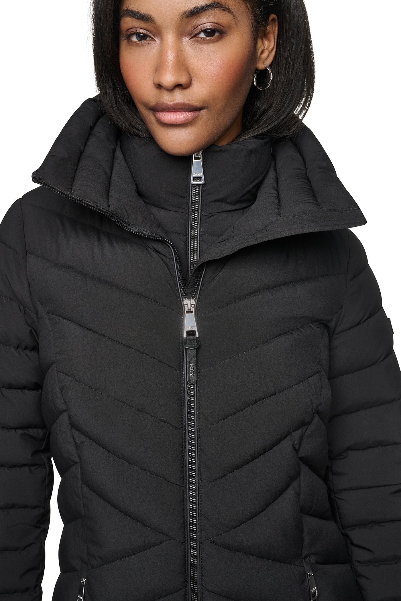 HOODED STAND COLLAR PUFFER VIEW 2